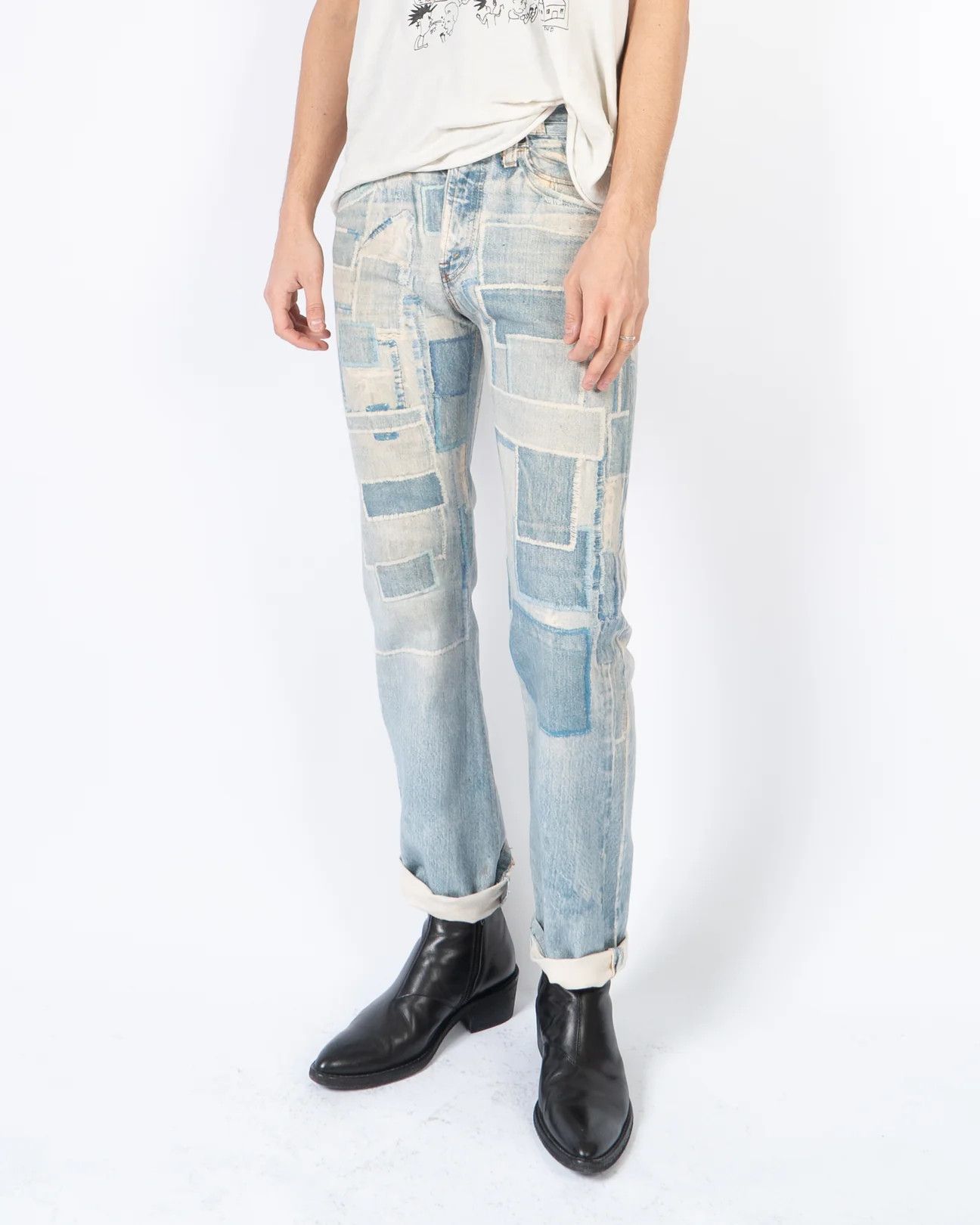 Dries Van Noten SS17 Printed Patchwork Denim Size US 30 / EU 46 - 5 Thumbnail