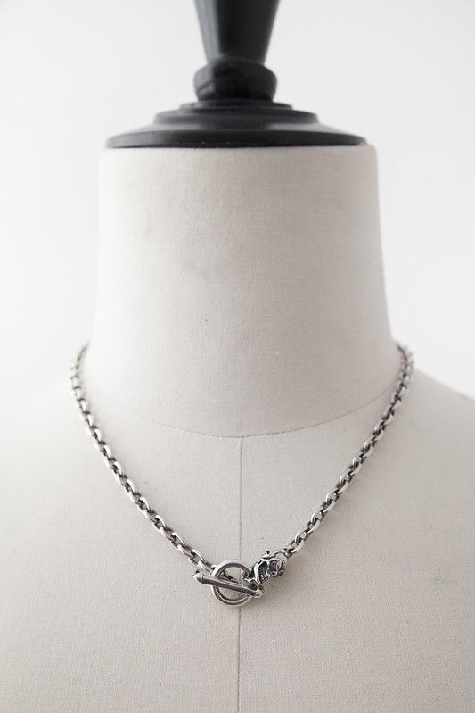 Pre-owned Gaboratory Pavé Diamond Skull Necklace In Silver