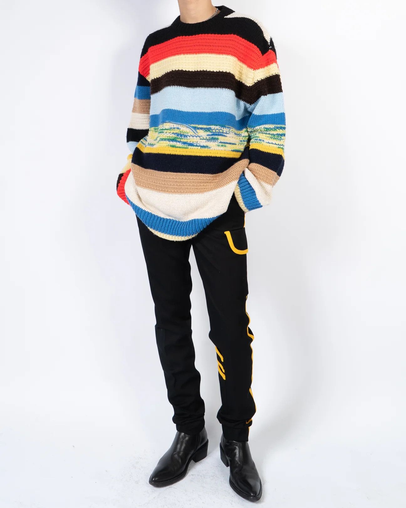 Calvin Klein 205W39NYC FW18 Multicolor Oversized Striped Knit Size US M / EU 48-50 / 2 - 13 Thumbnail
