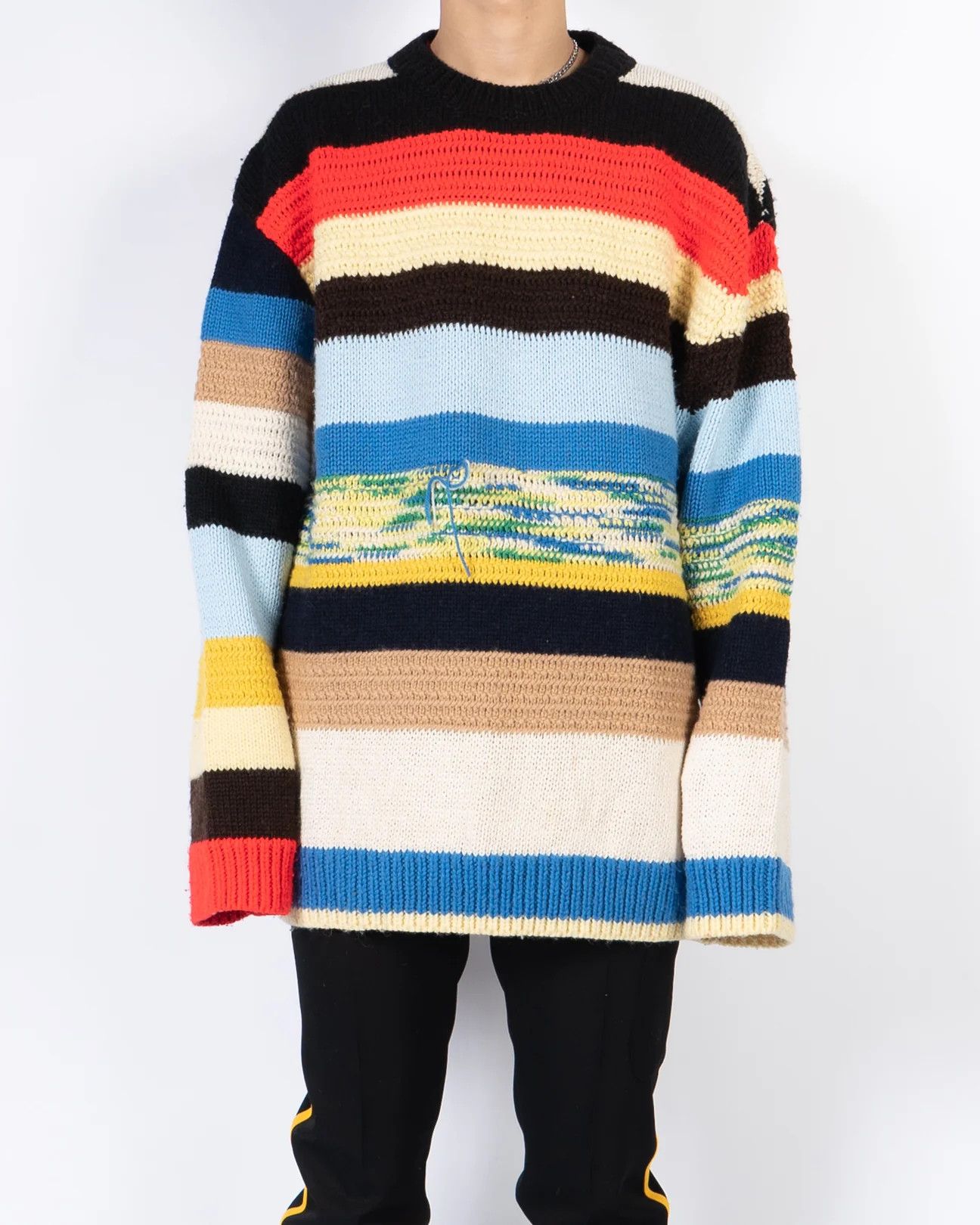 Calvin Klein 205W39NYC FW18 Multicolor Oversized Striped Knit Size US M / EU 48-50 / 2 - 9 Thumbnail