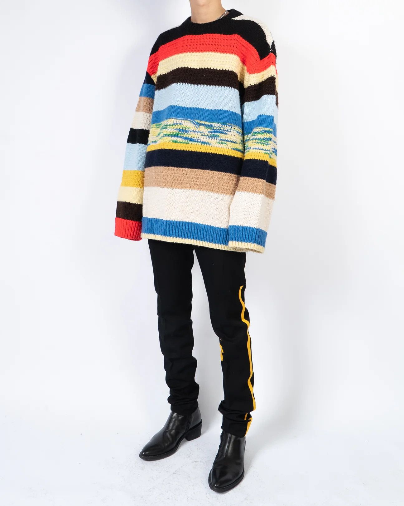 Calvin Klein 205W39NYC FW18 Multicolor Oversized Striped Knit Size US M / EU 48-50 / 2 - 12 Thumbnail
