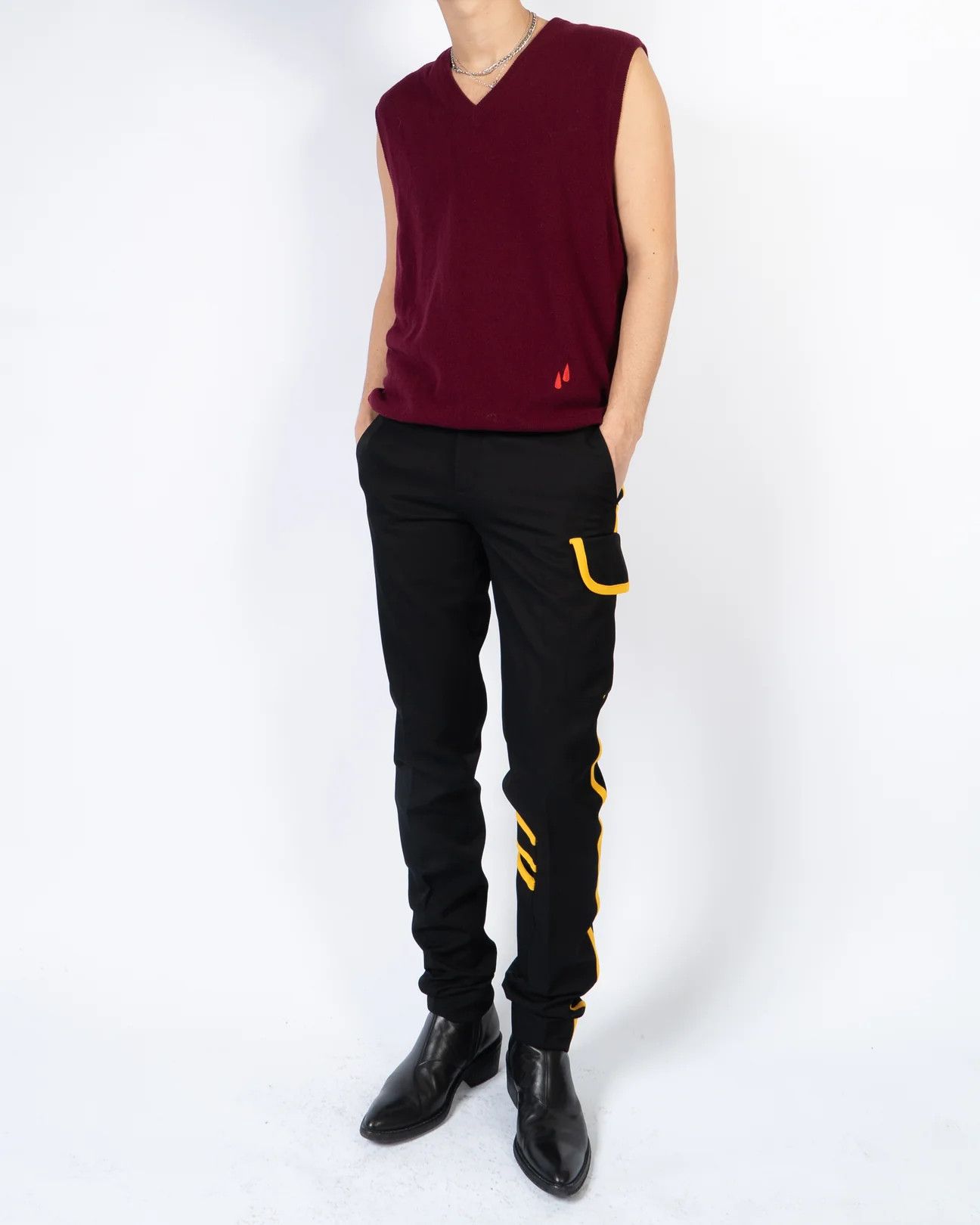 Calvin Klein 205W39NYC × Raf Simons SS19 Yellow Cigarette Scuba Cargo Trousers Size US 30 / EU 46 - 4 Thumbnail