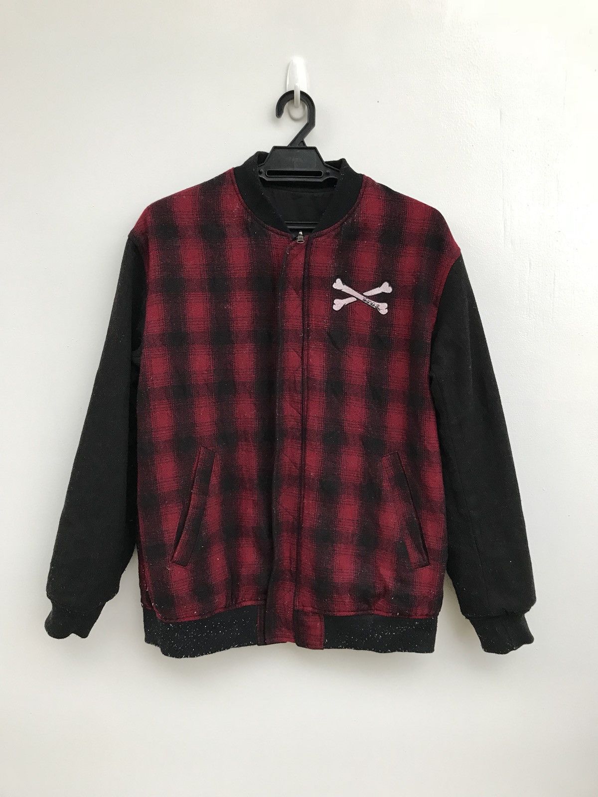 image of World Wide Love Reversible Skull Cross Bones Jacket in Black, Men's (Size Small)