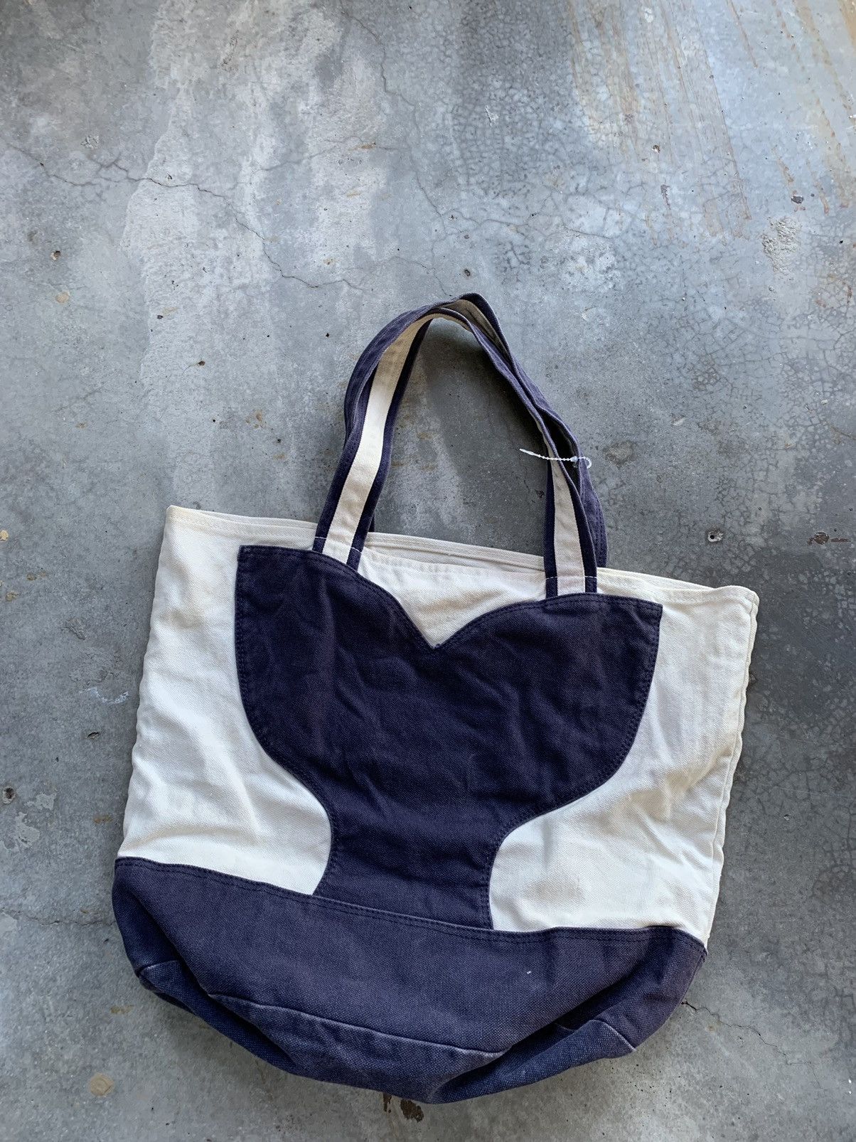 image of Archival Clothing x Grailed Vintage Issey Miyake Totebag in Blue Cream, Men's