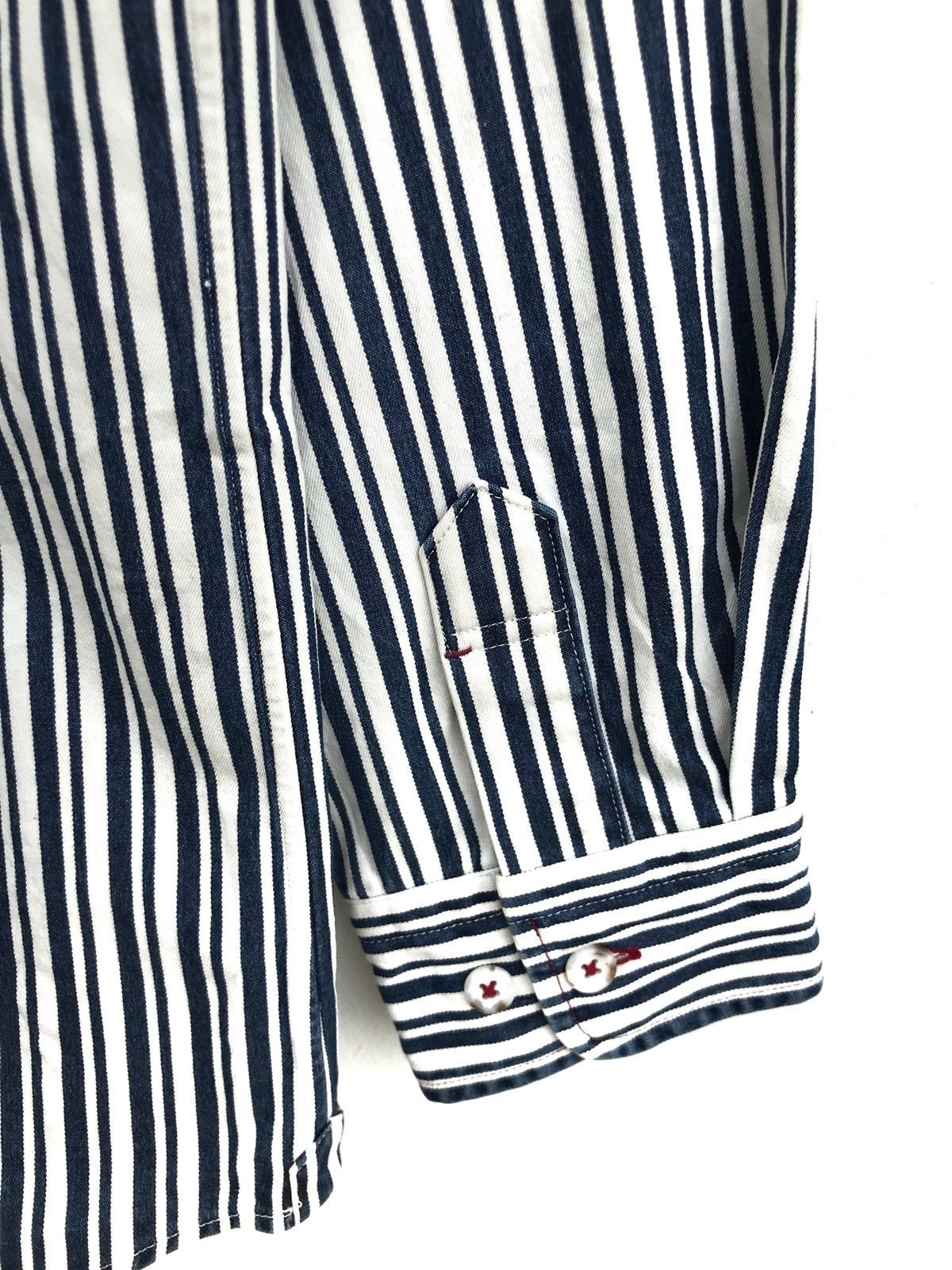 Indigo × Japanese Brand Made In Japan Indigo Eddy Button Down Shirts Jacket Size US XXS / EU 40 - 9 Thumbnail
