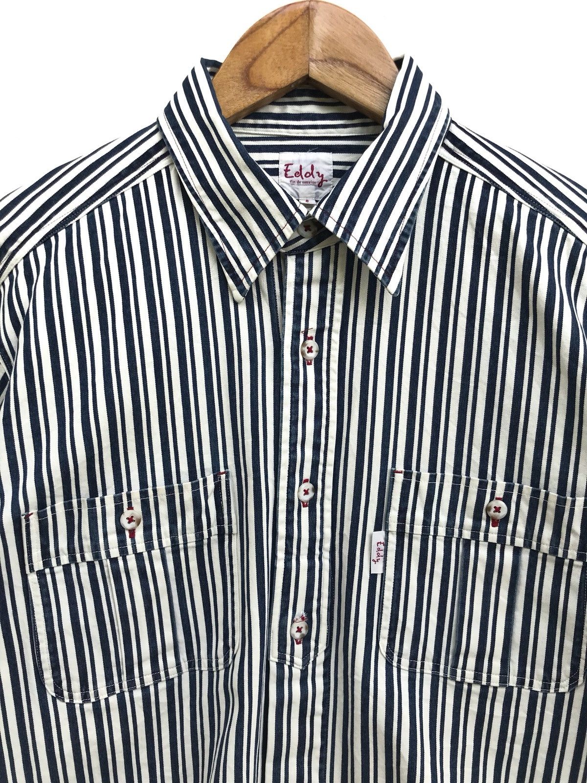 Indigo × Japanese Brand Made In Japan Indigo Eddy Button Down Shirts Jacket Size US XXS / EU 40 - 5 Thumbnail