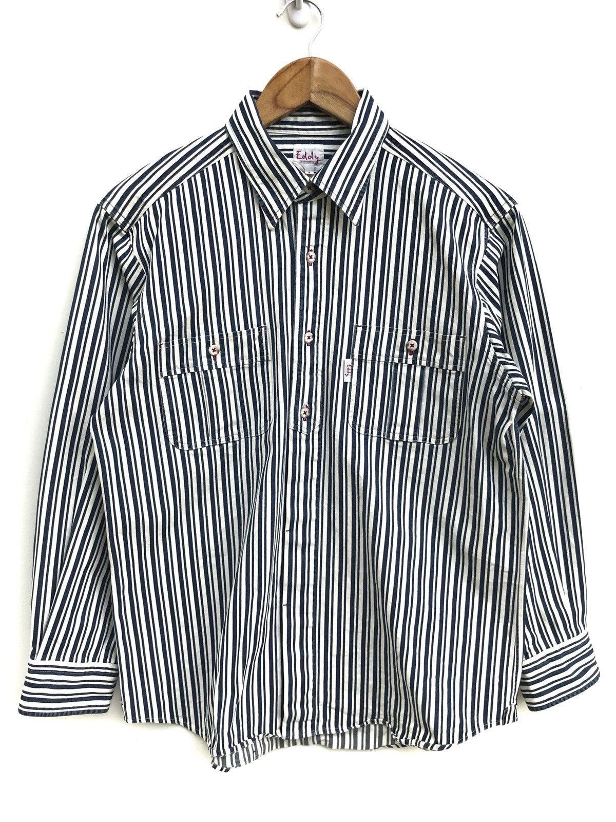 Indigo × Japanese Brand Made In Japan Indigo Eddy Button Down Shirts Jacket Size US XXS / EU 40 - 1 Thumbnail