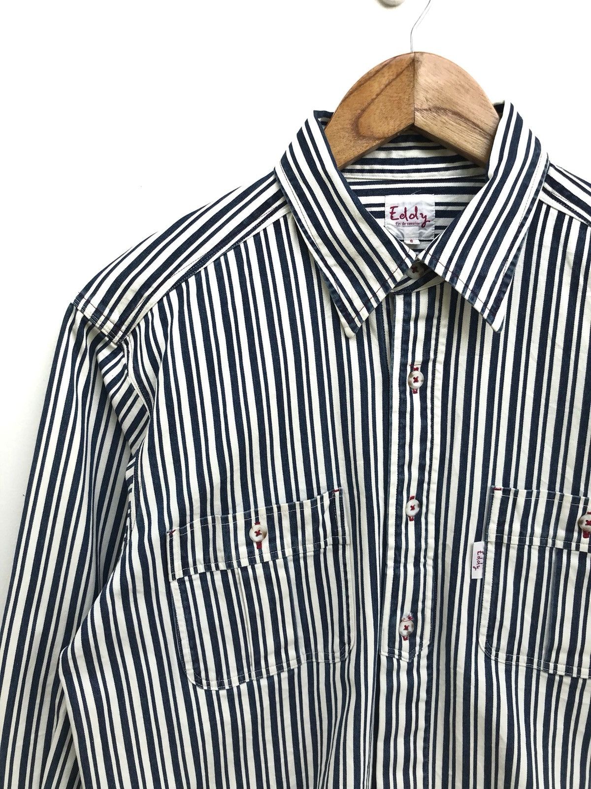 Indigo × Japanese Brand Made In Japan Indigo Eddy Button Down Shirts Jacket Size US XXS / EU 40 - 3 Thumbnail