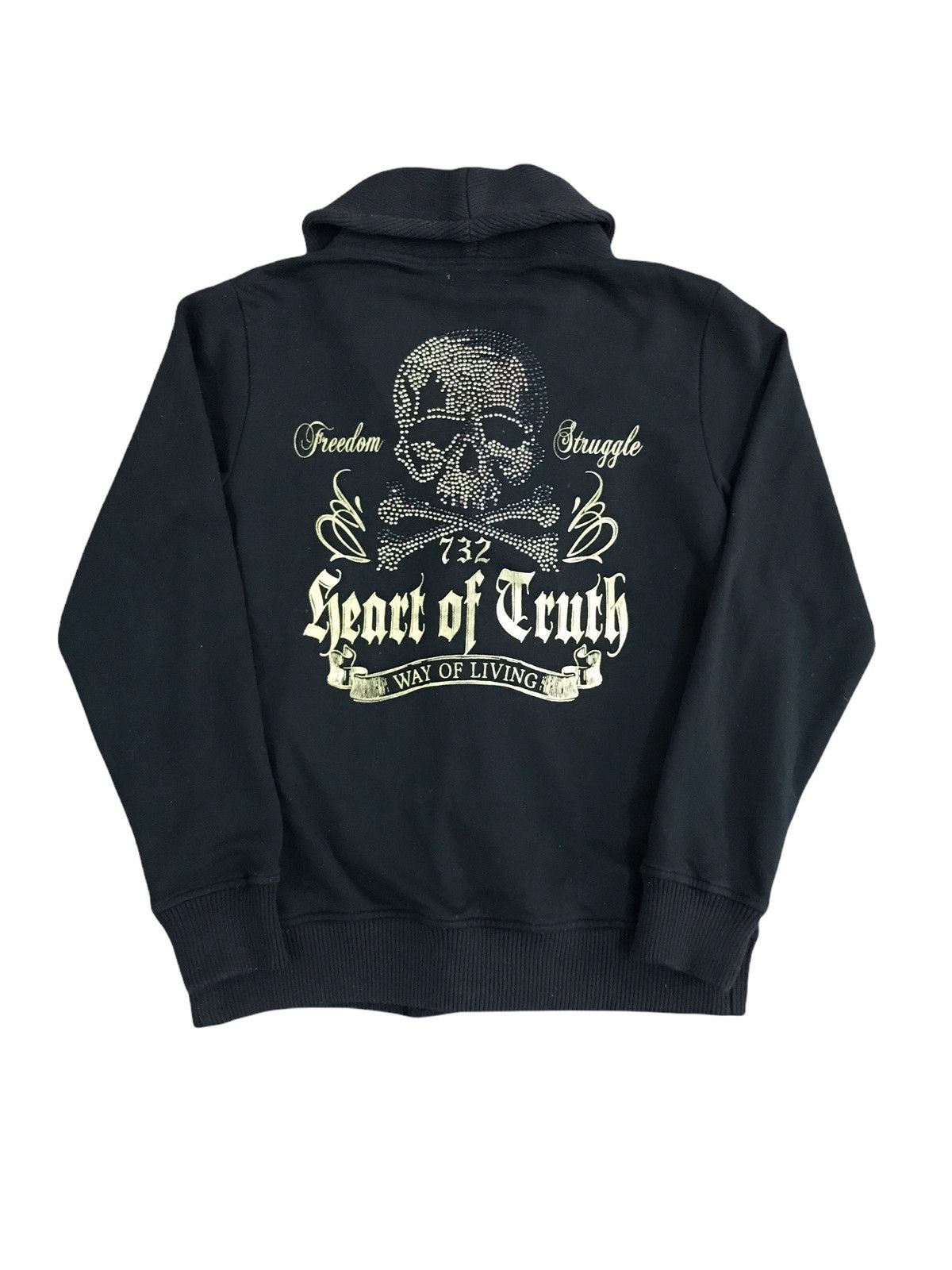Japanese Brand Ivanhoe Skull Logo Shawl Collar Sweatshirt