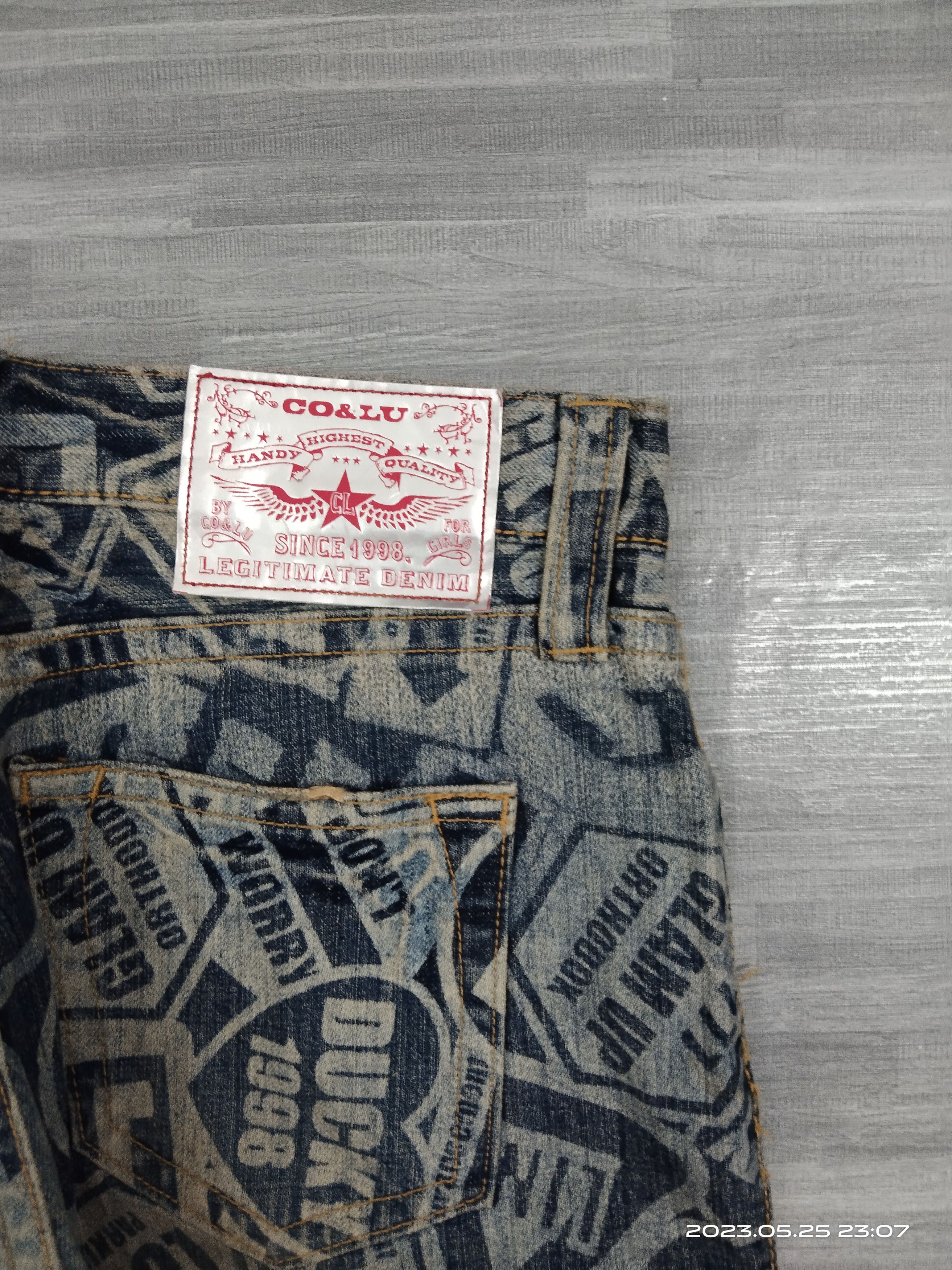 Japanese Brand INSANE 90🔥SiCK FULLPRINT CO&LU DENIM PANTS Size US 31 - 7 Thumbnail