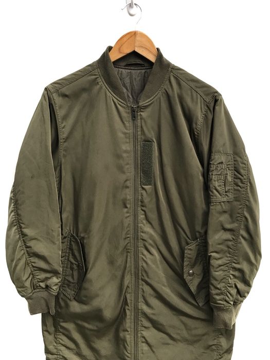 Military Japanese Brand GU Green Military Ma-1 Bomber Long