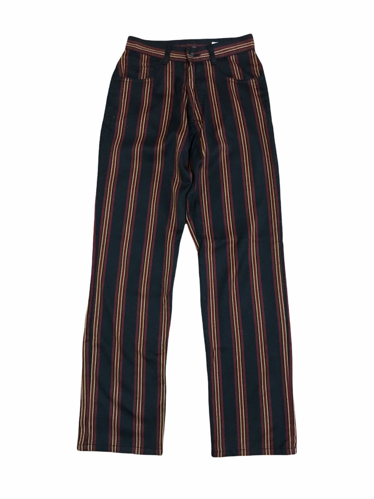 image of African Beat Club Horizontal Stripes Pant in Black/Red/Yellow, Men's (Size 26)