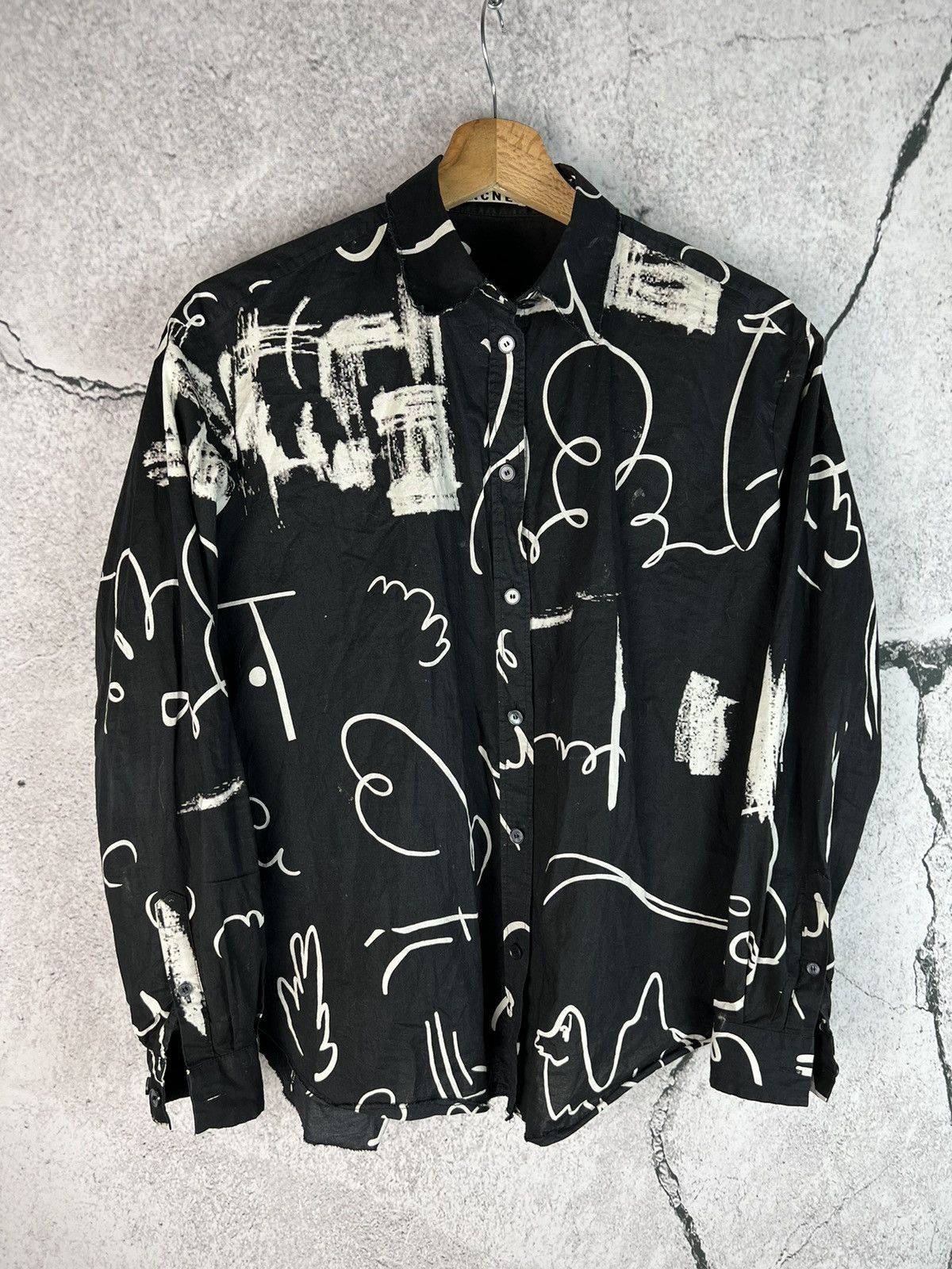 Acne Studios Acne Studios Shining Chalk Print Long Sleeved Blouse shirt Size M / US 6-8 / IT 42-44 - 1 Thumbnail