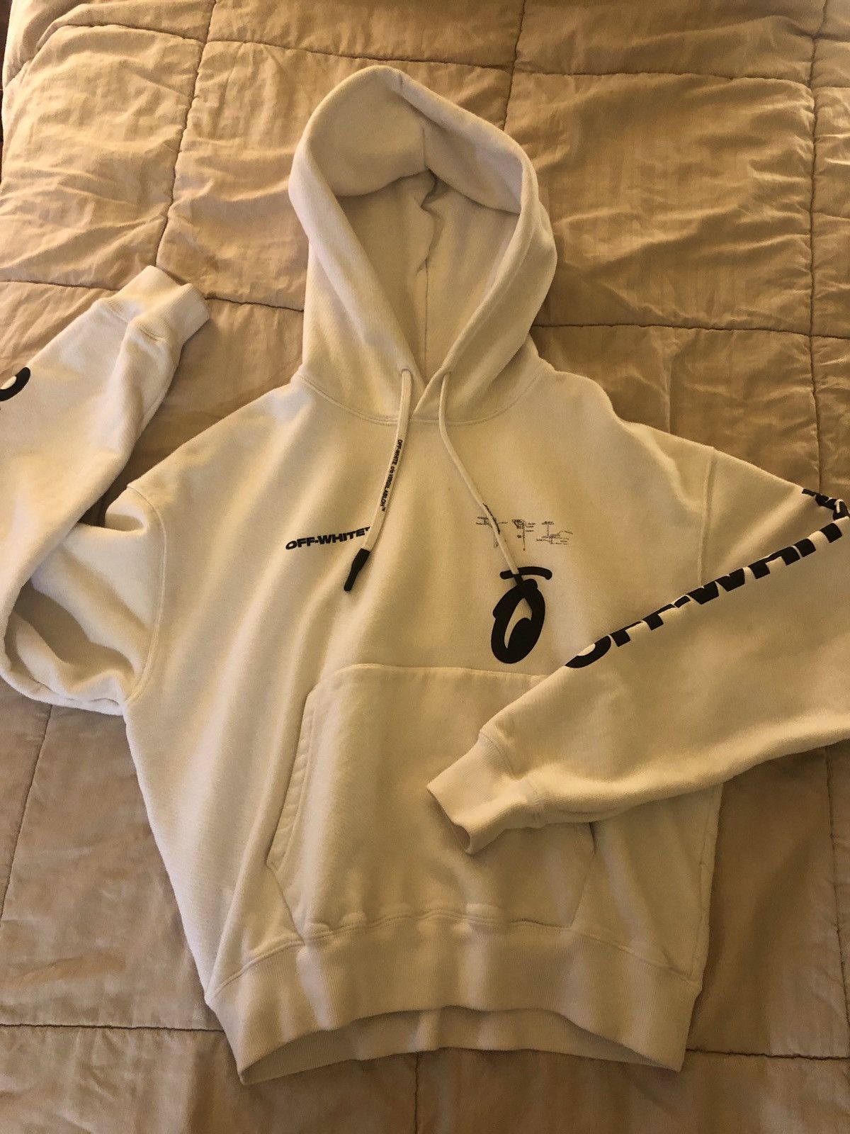 image of Off White Extremely Off-White Hoodie, Men's (Size Small)