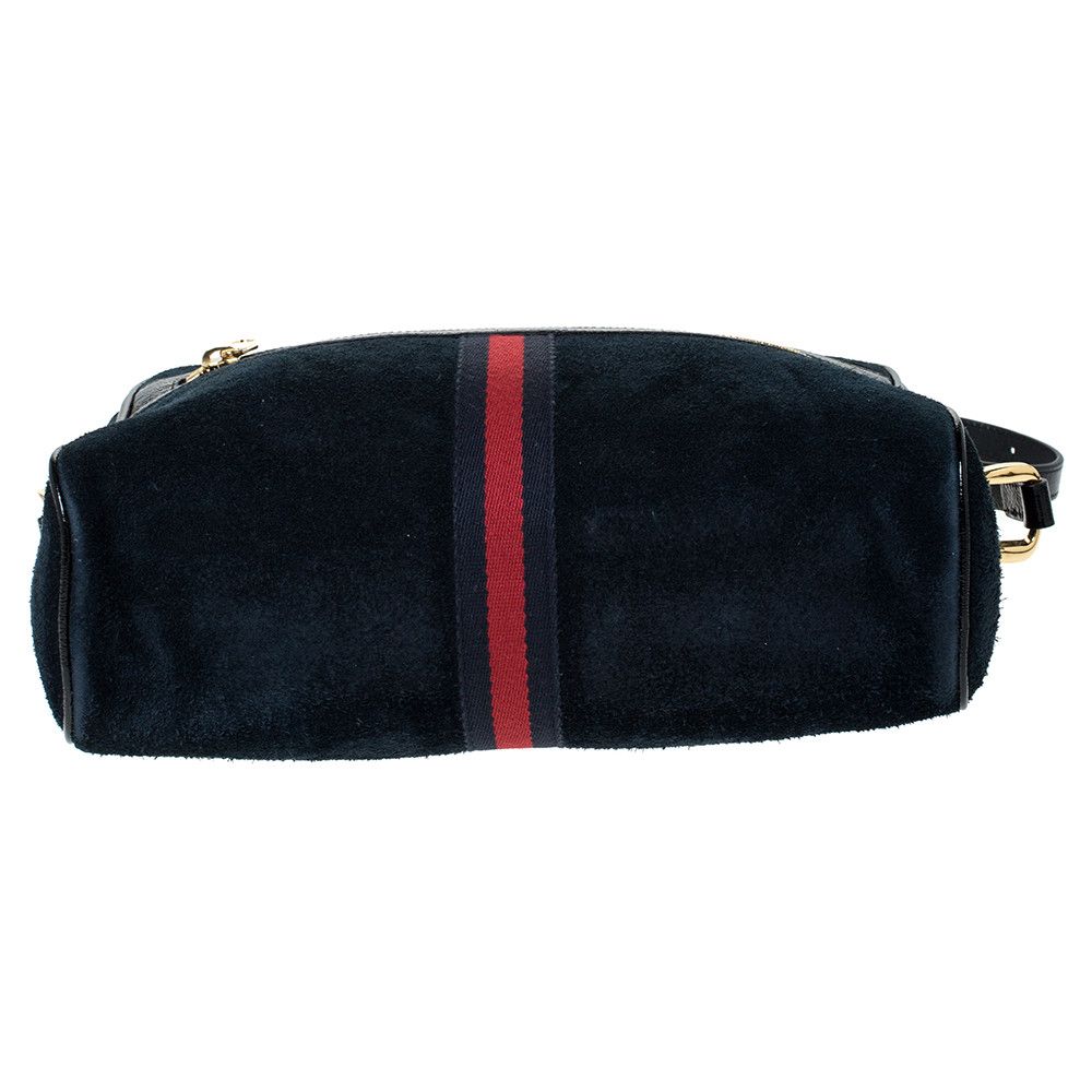 Gucci Gucci BNWT Navy Suede Patent Leather Ophidia Shoulder Bag Size ONE SIZE - 7 Thumbnail