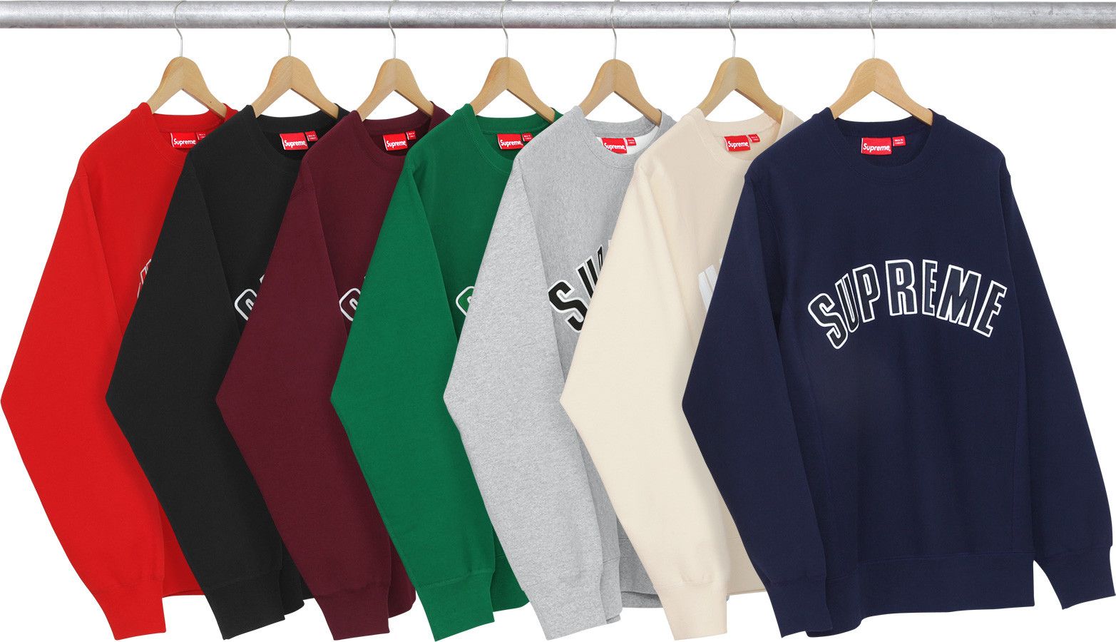 Supreme Arc Logo Crewneck (Black) | Grailed