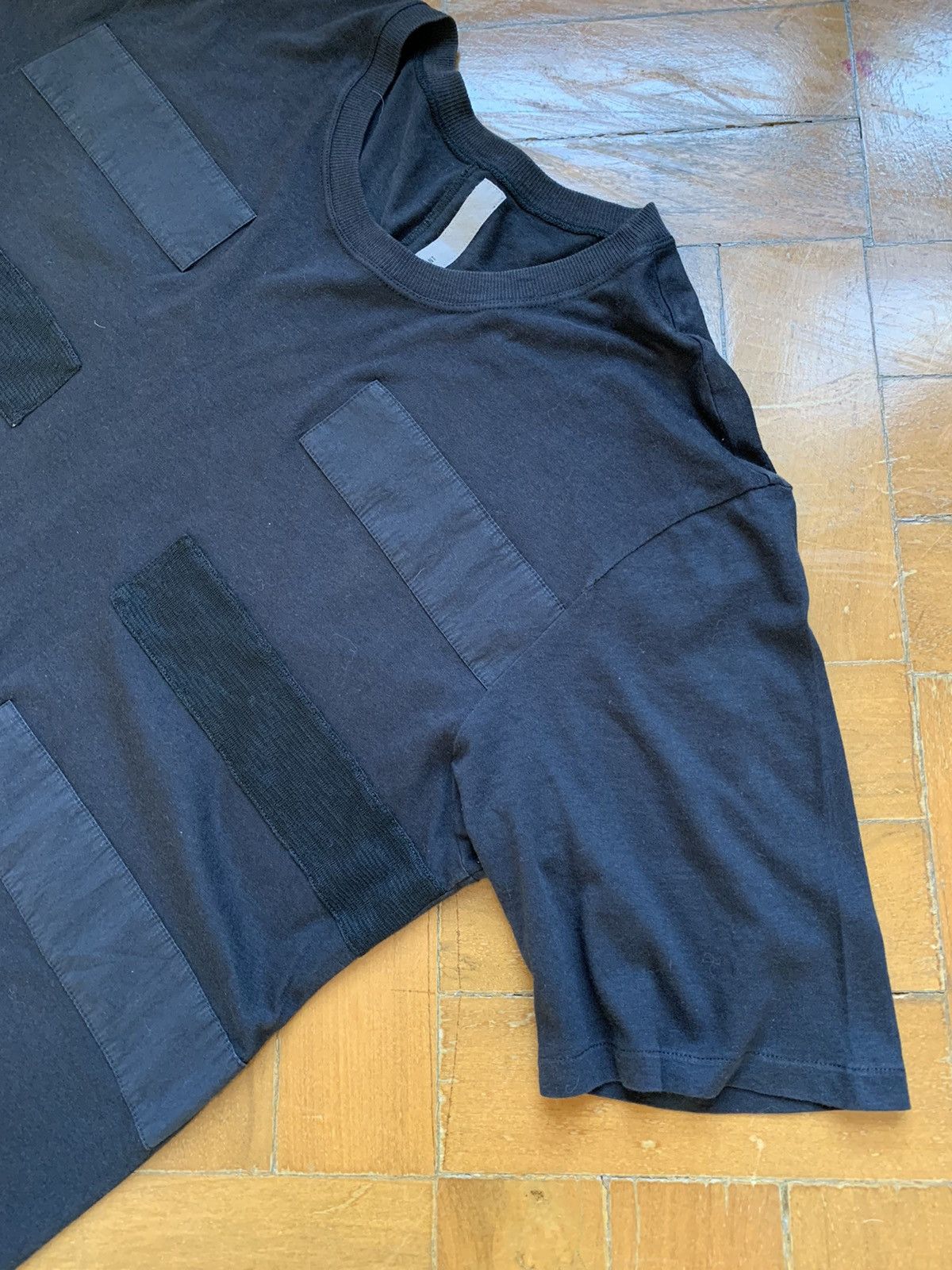 Damir Doma Black Fine Cotton Patch Stripe Oversize T-shirt Worn Once Size US M / EU 48-50 / 2 - 5 Thumbnail