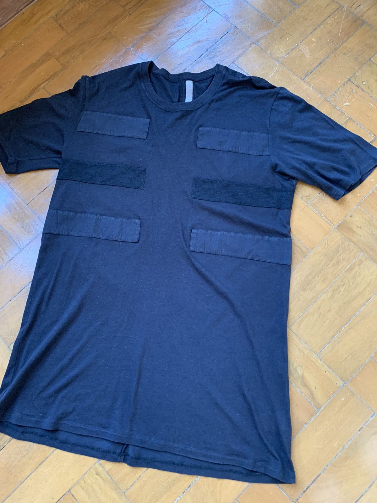 Damir Doma Black Fine Cotton Patch Stripe Oversize T-shirt Worn Once Size US M / EU 48-50 / 2 - 2 Thumbnail
