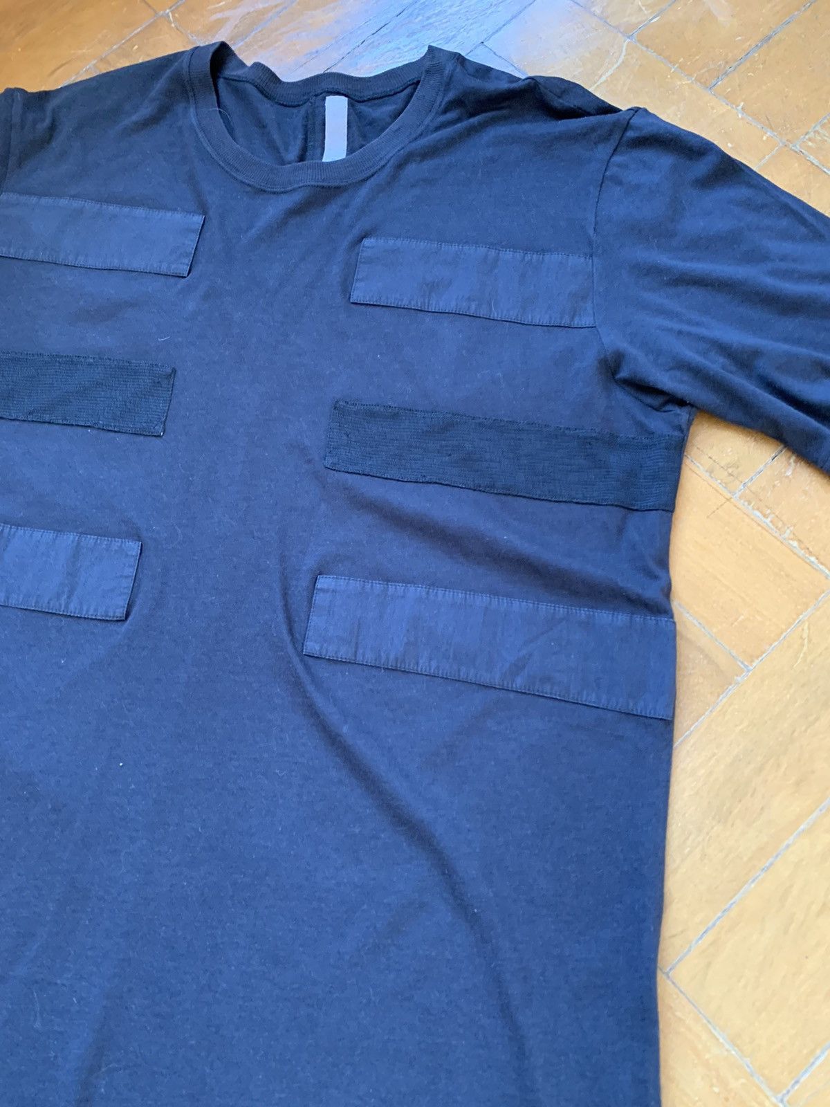 Damir Doma Black Fine Cotton Patch Stripe Oversize T-shirt Worn Once Size US M / EU 48-50 / 2 - 3 Thumbnail