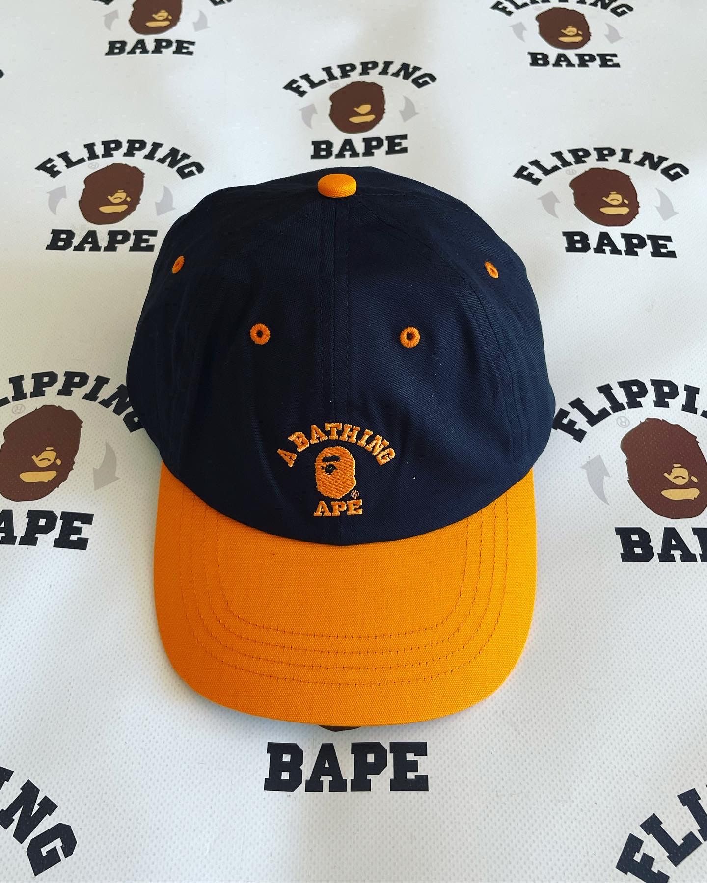 image of Bape College Panel Cap in Black, Men's