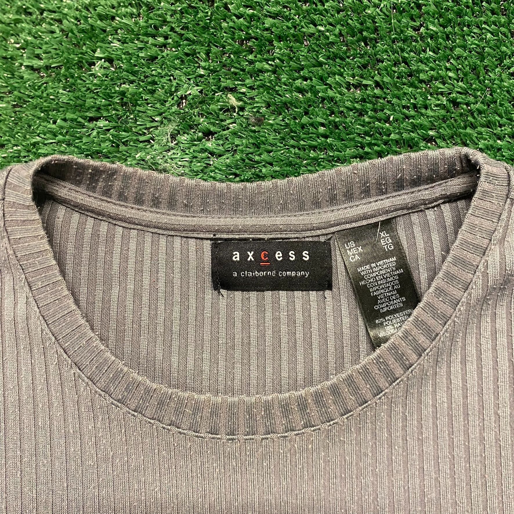 Vintage Basic Gray Ribbed Textured Crewneck Vintage T-Shirt Size US L / EU 52-54 / 3 - 3 Thumbnail