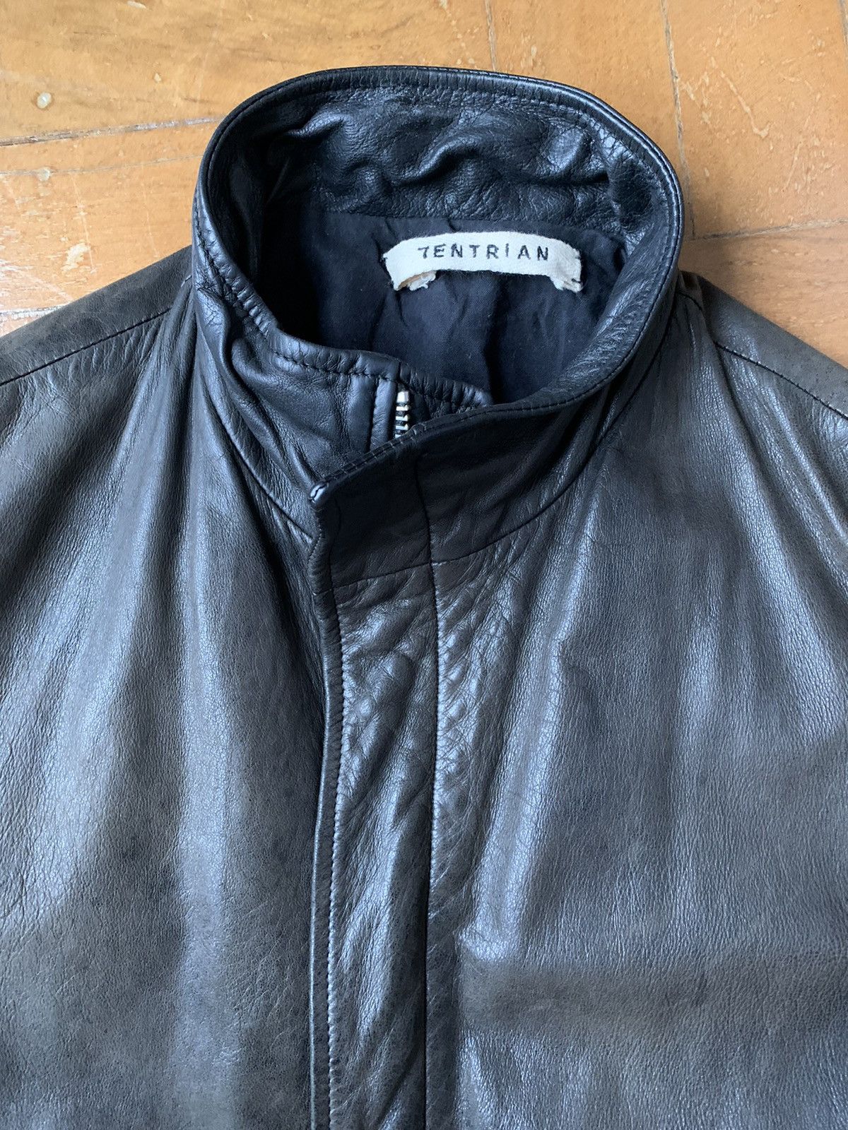 Lentrian Lentrian Brown on Black Distressed Lamb Leather Jacket Size US M / EU 48-50 / 2 - 4 Thumbnail