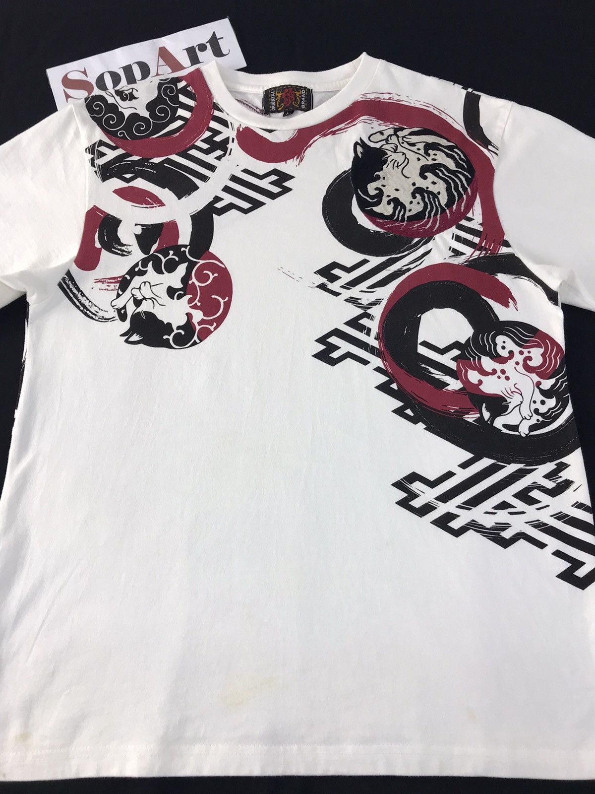 Japanese Brand Vtg Oriental Brand embroidery Big Logo Cat Tee Design Size US M / EU 48-50 / 2 - 3 Thumbnail