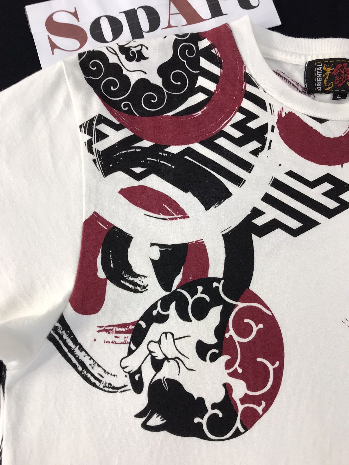 Japanese Brand Vtg Oriental Brand embroidery Big Logo Cat Tee Design Size US M / EU 48-50 / 2 - 5 Thumbnail