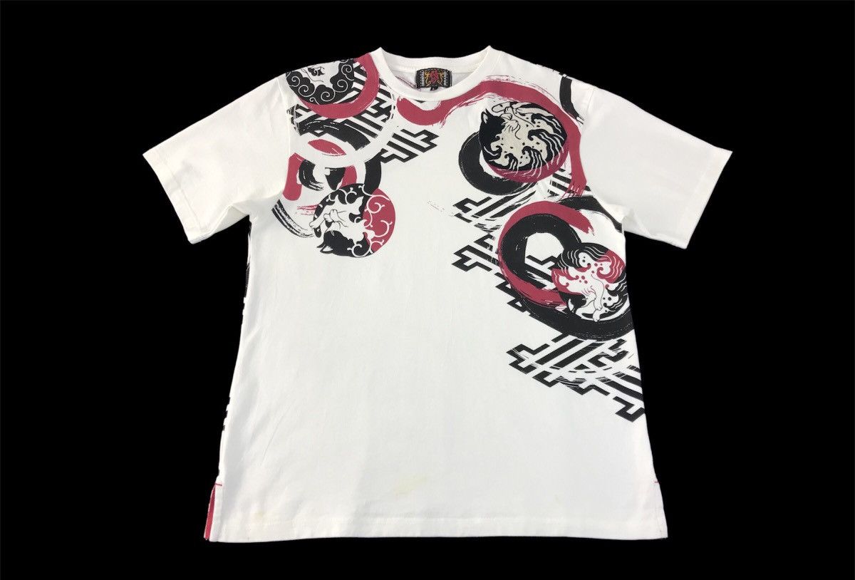 Japanese Brand Vtg Oriental Brand embroidery Big Logo Cat Tee Design Size US M / EU 48-50 / 2 - 1 Thumbnail