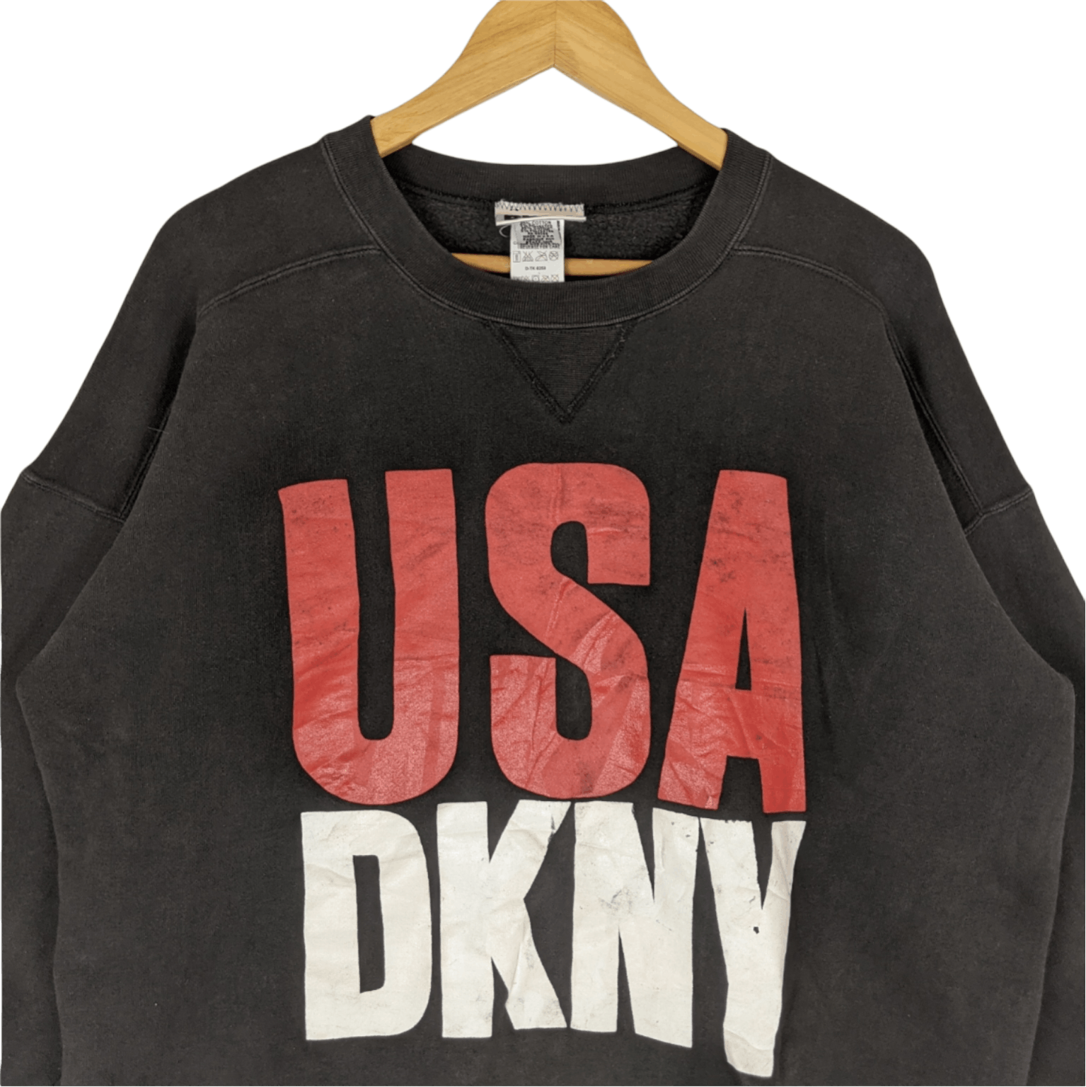 DKNY Vintage 90's DKNY USA Big Spell Out Logo Jumper Sweatshirt Size US XL / EU 56 / 4 - 4 Thumbnail