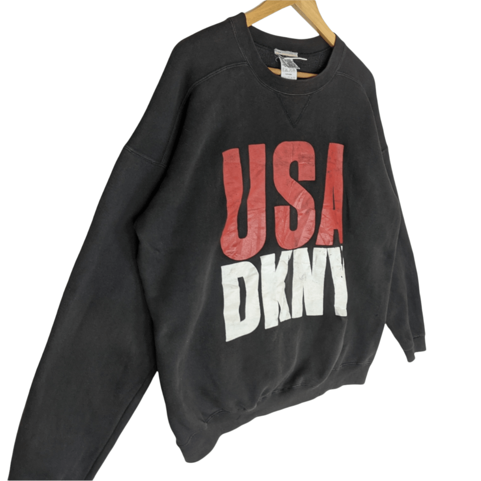 DKNY Vintage 90's DKNY USA Big Spell Out Logo Jumper Sweatshirt Size US XL / EU 56 / 4 - 3 Thumbnail