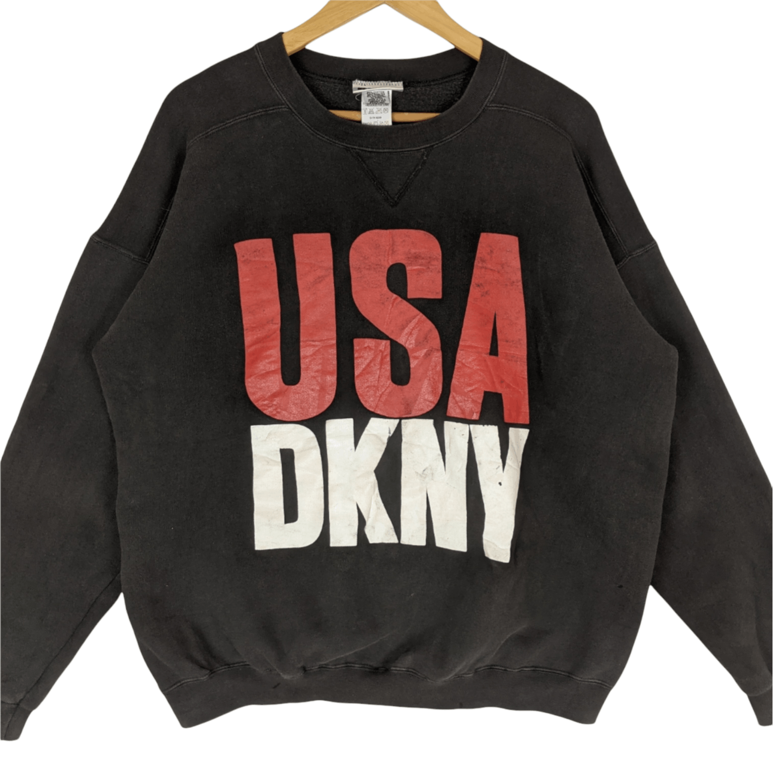 DKNY Vintage 90's DKNY USA Big Spell Out Logo Jumper Sweatshirt Size US XL / EU 56 / 4 - 2 Thumbnail