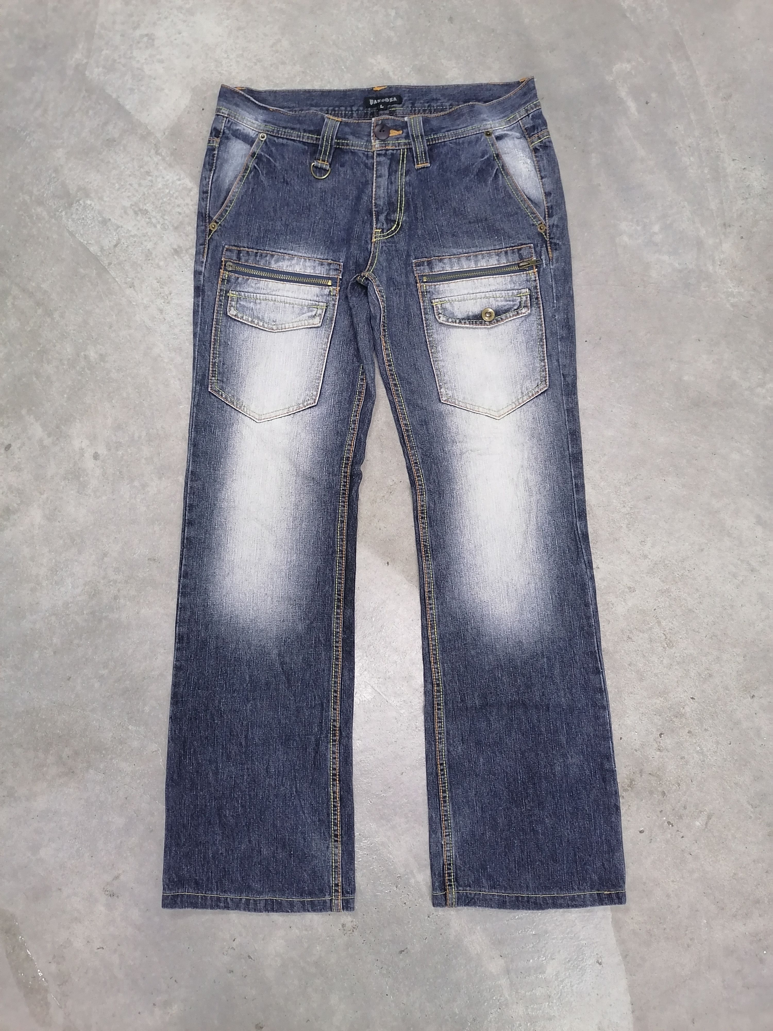 Japanese Brand Rare🔥Pandora Flare Faded Blue Bushpant⚡⚡⚡ Size US 30 / EU 46 - 2 Thumbnail