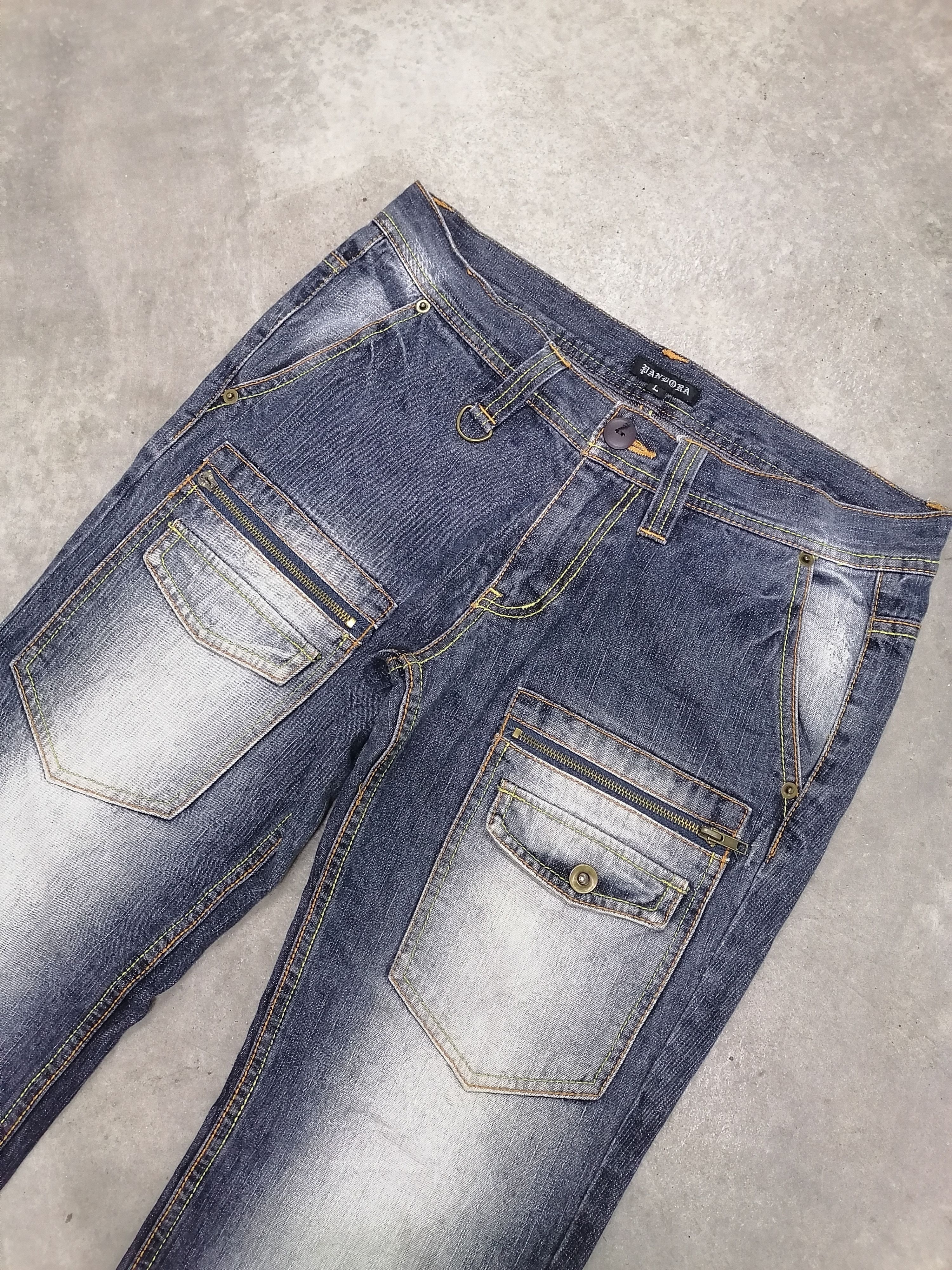 Japanese Brand Rare🔥Pandora Flare Faded Blue Bushpant⚡⚡⚡ Size US 30 / EU 46 - 4 Thumbnail