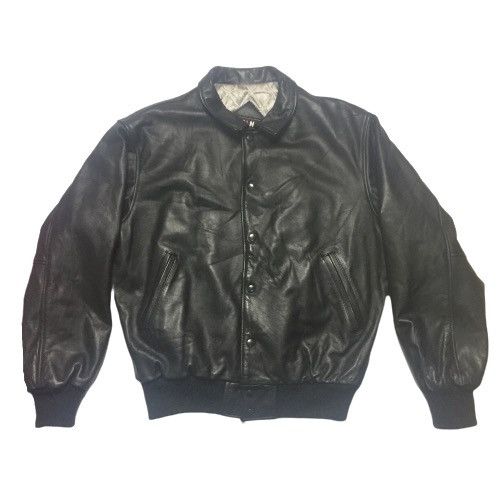Japanese Brand Van Jac bomber leather jacket spellout Size US L / EU 52-54 / 3 - 2 Thumbnail