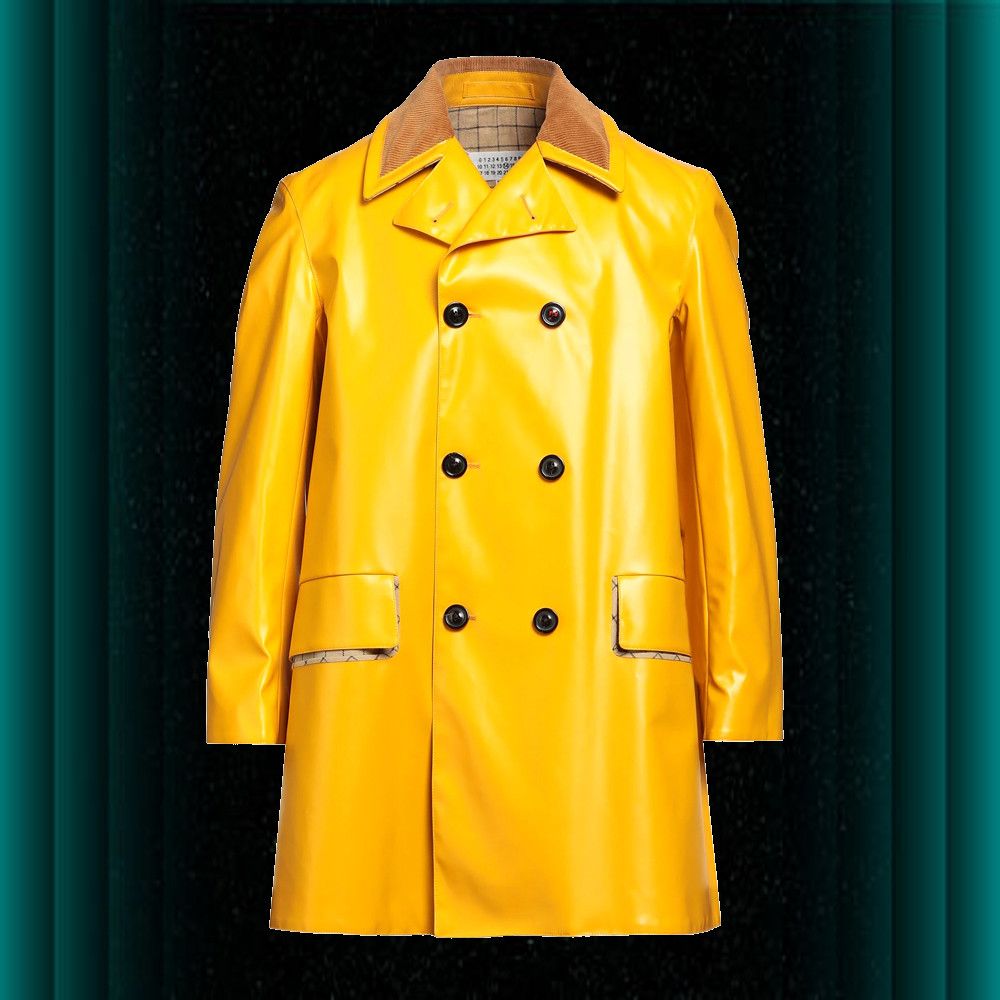 image of Maison Margiela Double Breasted Pea Coat In Yellow, Men's (Size Small)