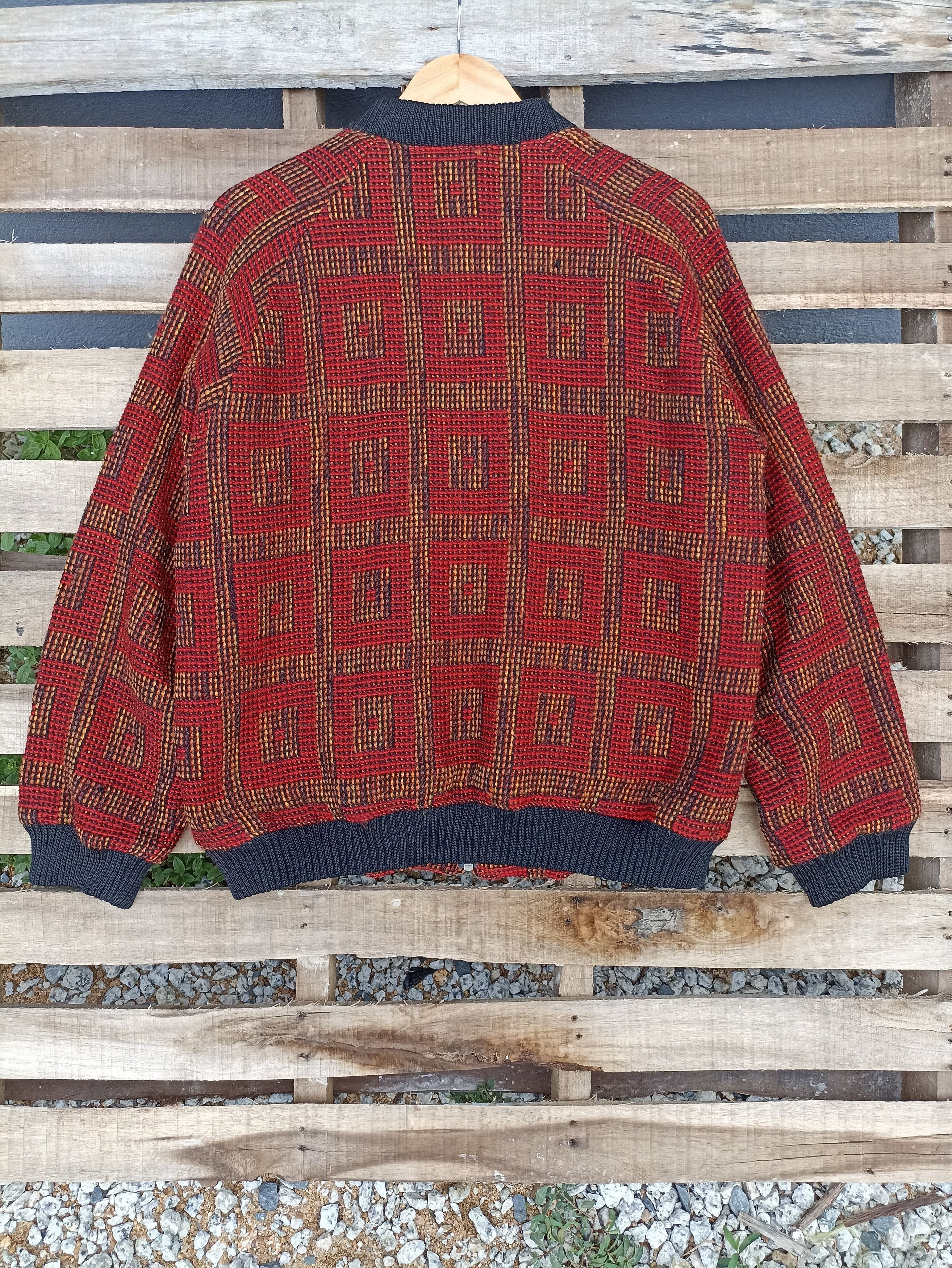 Japanese Brand × Vintage Vintage 80s Rotary Group Thick Cable Wool Bomber Jacket Size US M / EU 48-50 / 2 - 5 Thumbnail