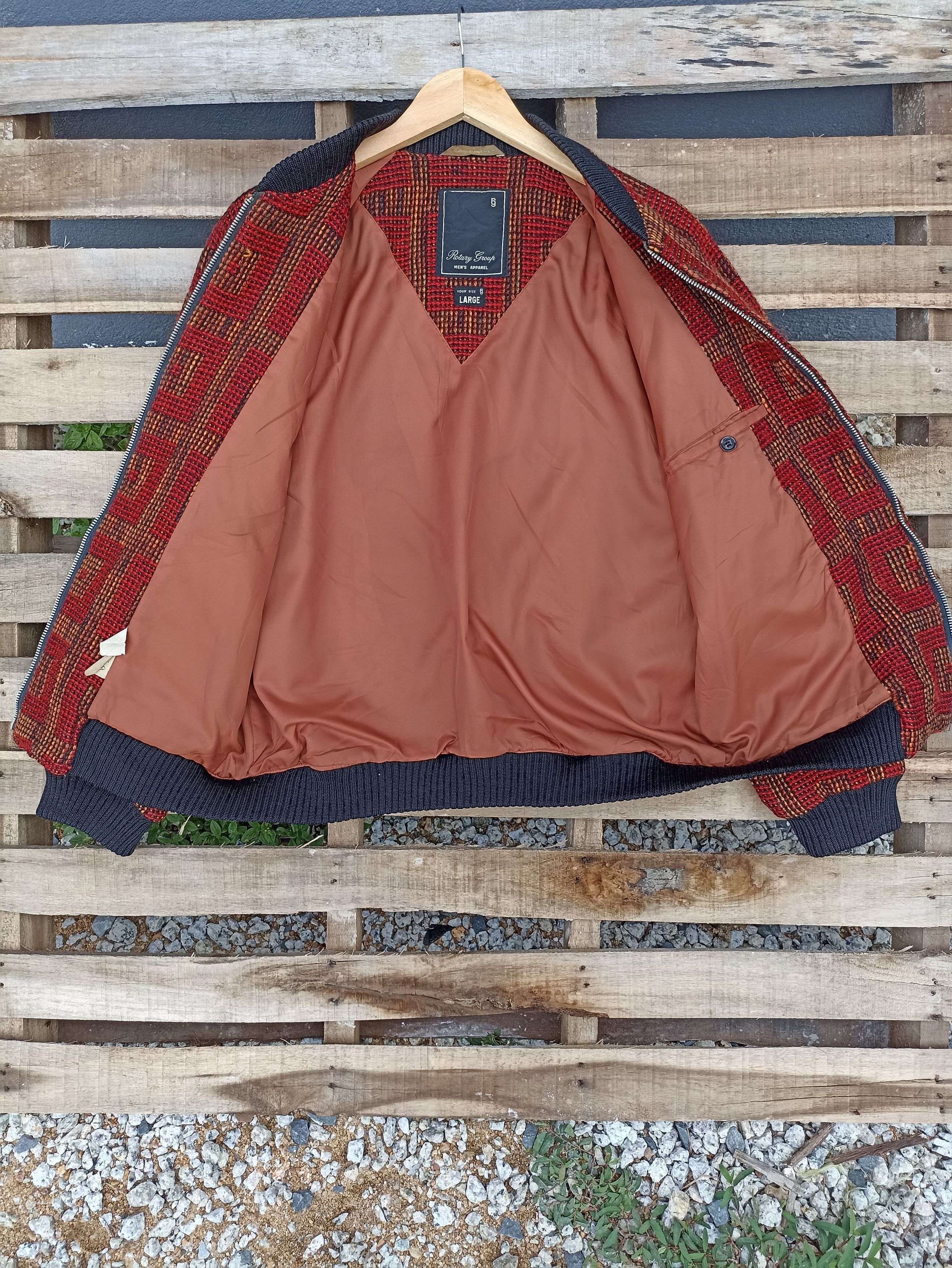 Japanese Brand × Vintage Vintage 80s Rotary Group Thick Cable Wool Bomber Jacket Size US M / EU 48-50 / 2 - 2 Thumbnail
