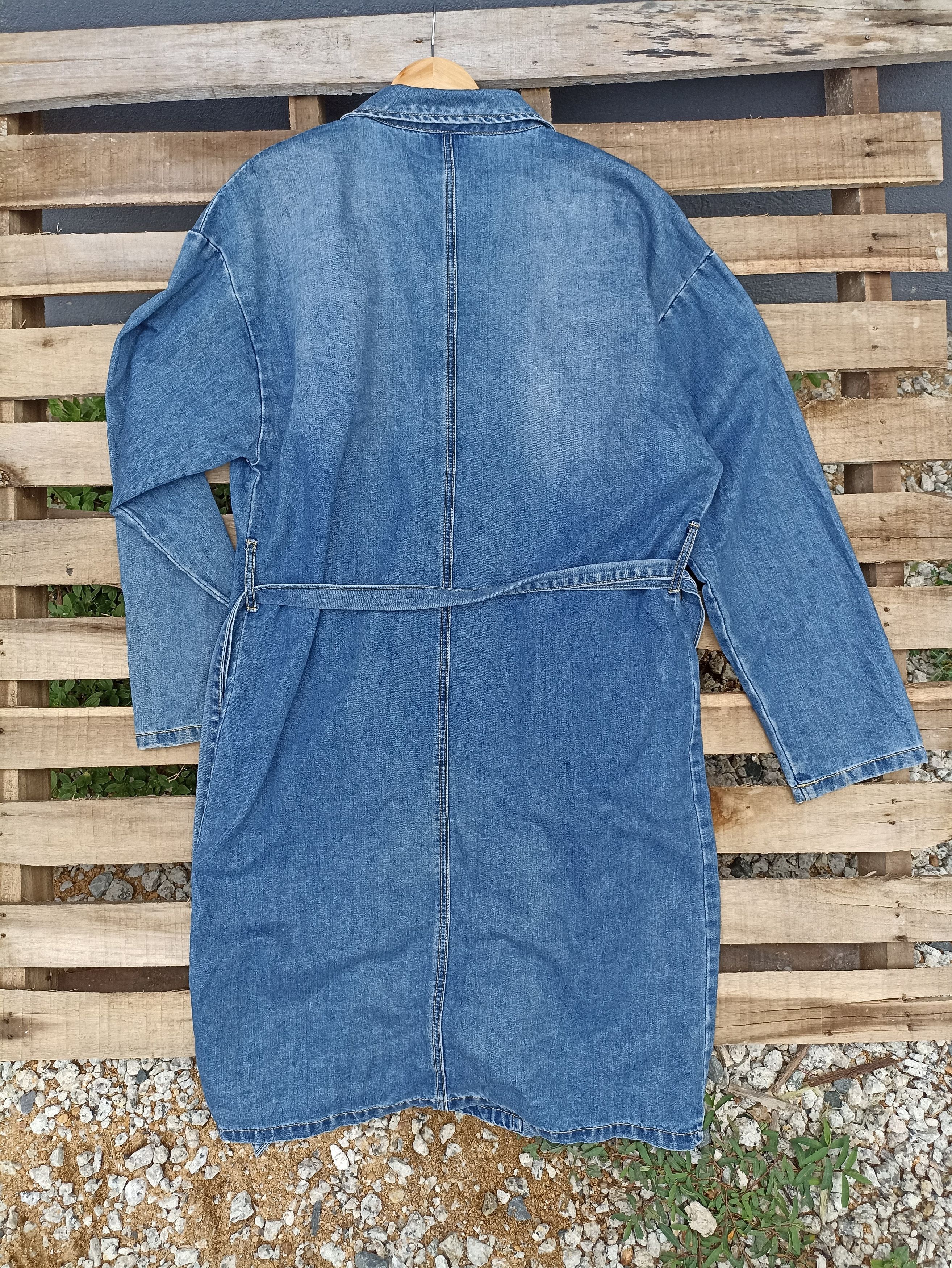 Japanese Brand × Vintage Unknown Brand Denim Trench coat Size US L / EU 52-54 / 3 - 3 Thumbnail