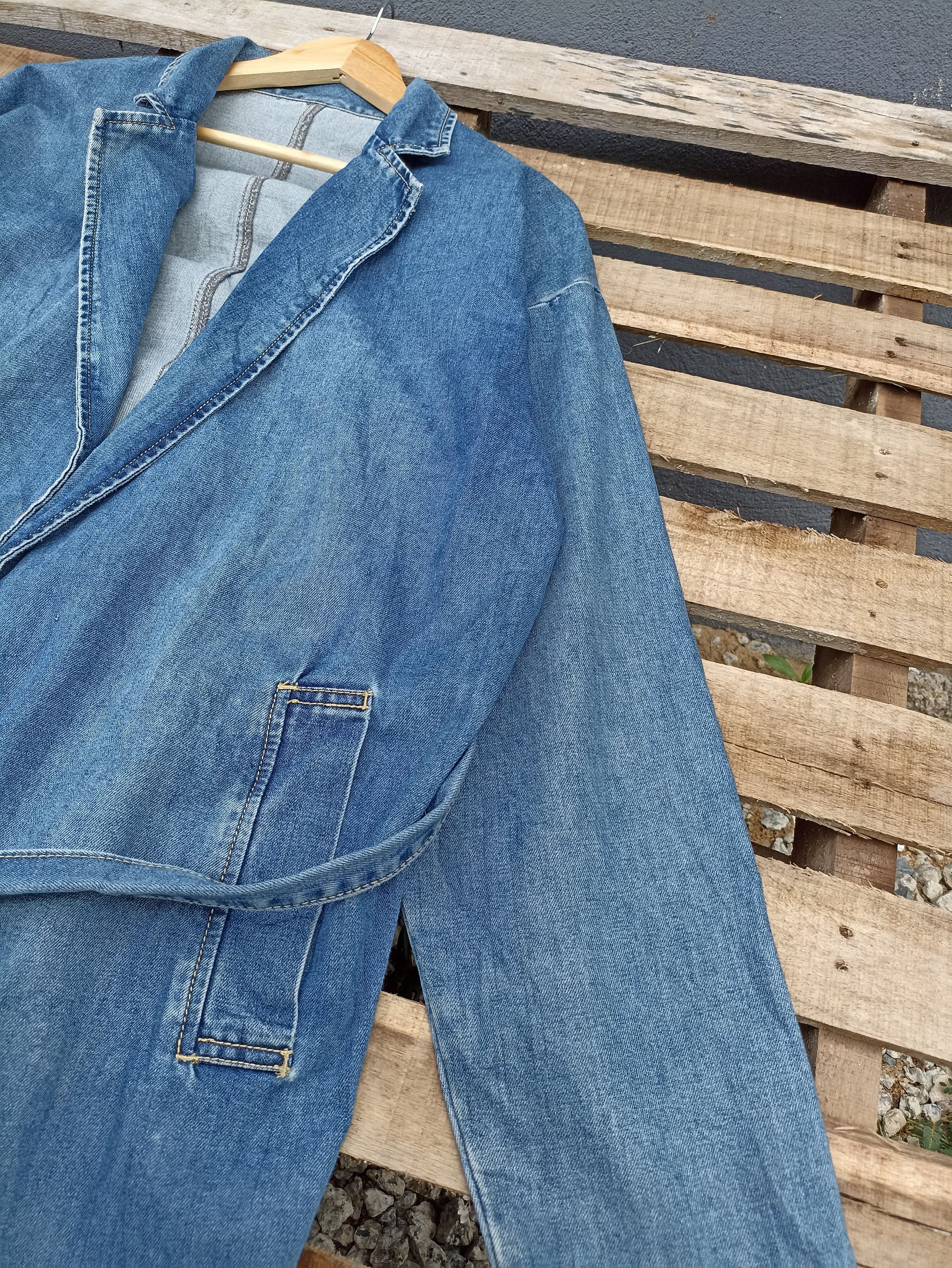 Japanese Brand × Vintage Unknown Brand Denim Trench coat Size US L / EU 52-54 / 3 - 2 Thumbnail