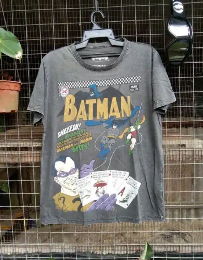 image of VTG Batman Vol.179 Mar 1966 Printed Tee in Faded Black, Men's (Size Large)
