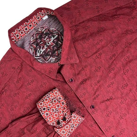 Robert Graham Robert Graham Red Flip Cuff Front Button Front Shirt 4XLT