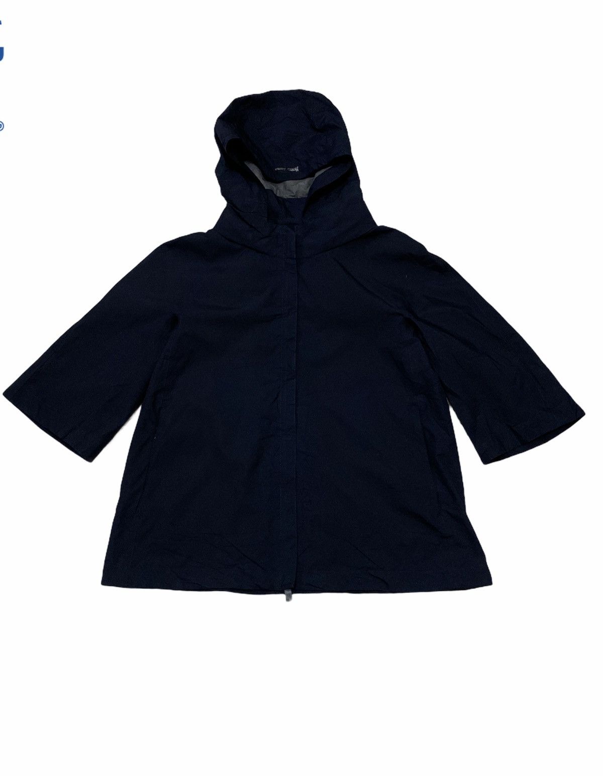 image of Errolson Hugh x Goretex Herno Laminar Waterproof Jacket With Hoodie Short Sleeve in Black (Size XS)