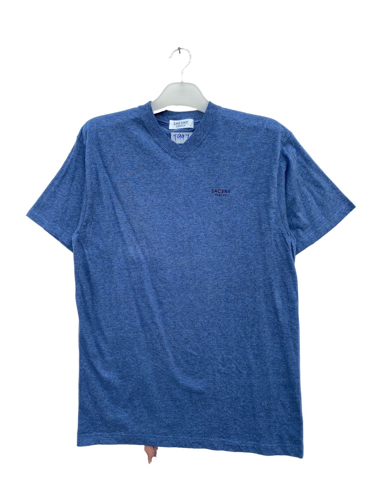 image of Vintage x Yohji Yamamoto Sacsny Ysaccs Vneck Tees in Grey, Men's (Size Large)