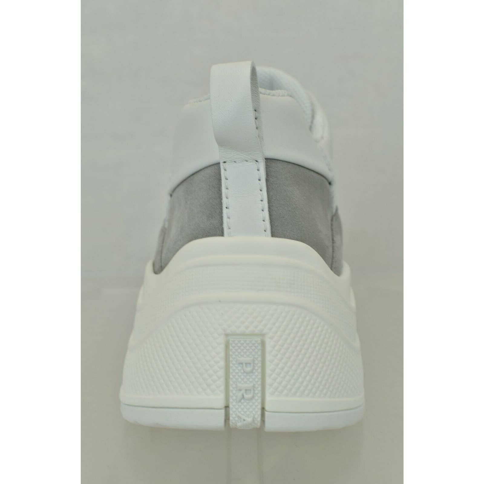 Prada 4E3490 WHITE LEATHER GRAY SUEDE MESH PLATFORM SNEAKERS 8 Size US 9 / EU 42 - 2 Thumbnail