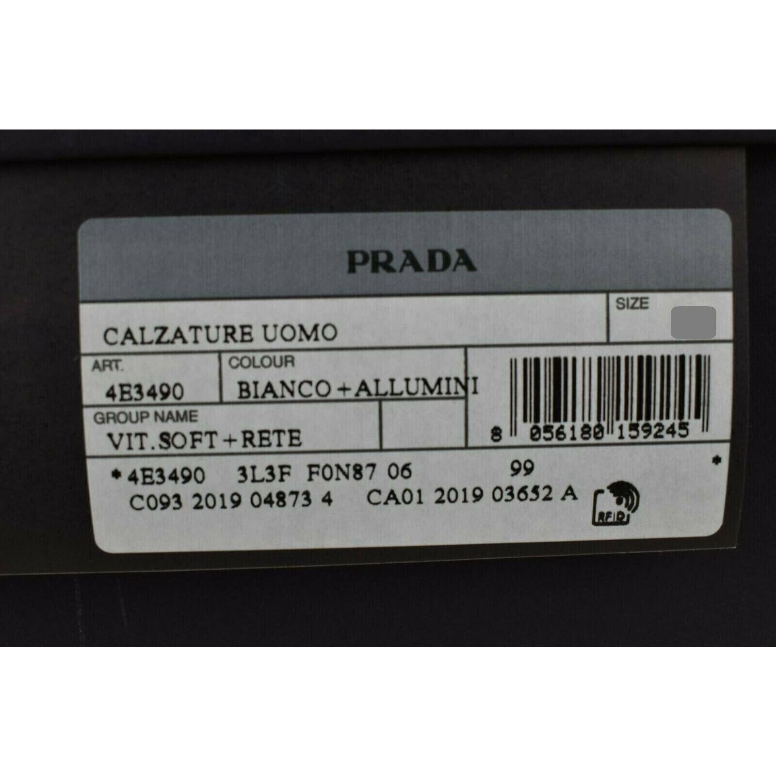 Prada 4E3490 WHITE LEATHER GRAY SUEDE MESH PLATFORM SNEAKERS 8 Size US 9 / EU 42 - 9 Thumbnail
