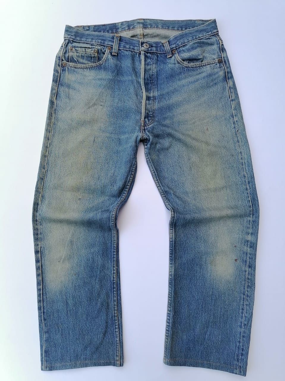 Levi's × Levi's Vintage Clothing × Vintage Levi's Strauss 501 Fly Button Denim Jeans Size US 35 - 1 Thumbnail