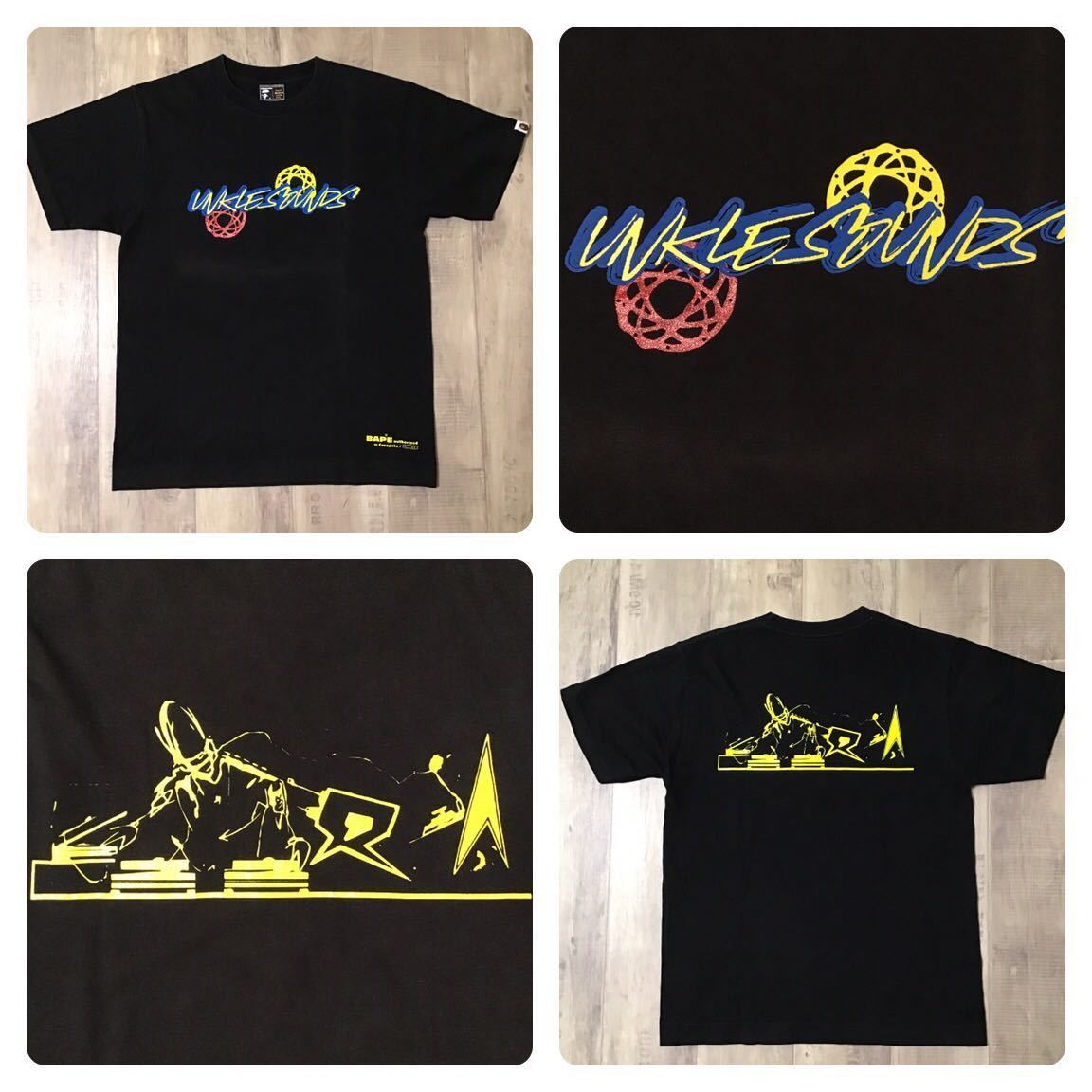 image of Bape × Unkle × Futura T-Shirt Black Nigo James Lavelle, Men's (Size Medium)