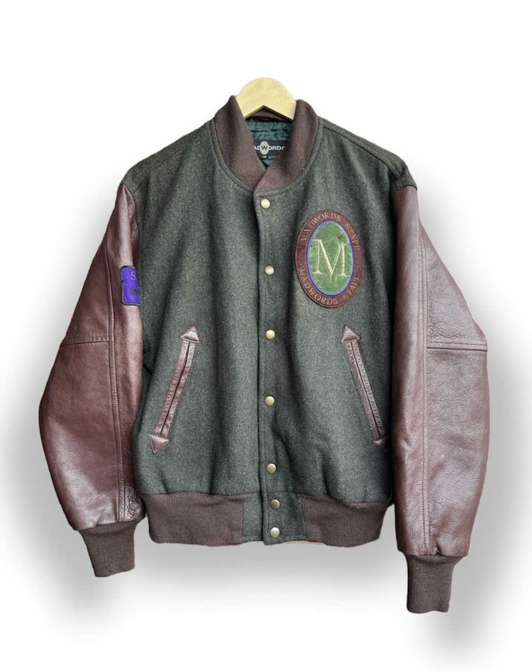 Leather Vintage Green Varsity Jacket | Grailed