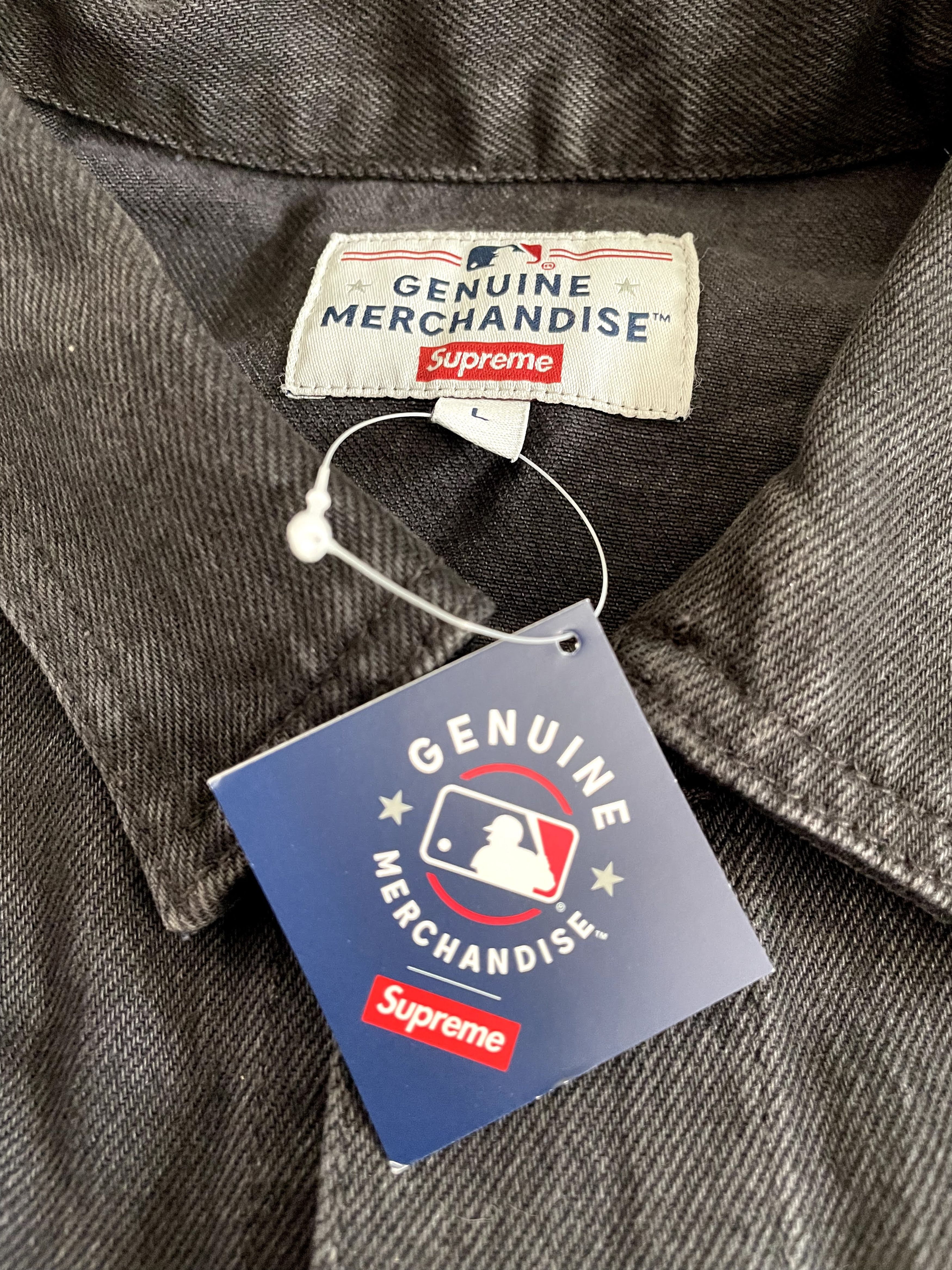 New York Yankees × Supreme Supreme New York Yankees Denim Trucker Jacket Black Large Size US L / EU 52-54 / 3 - 7 Thumbnail
